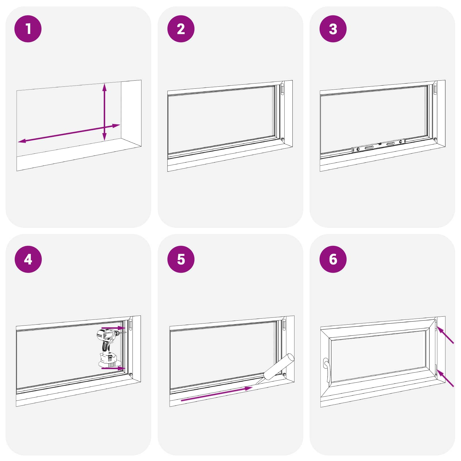 Prozor za podrum RISOR 100 x 60 cm PVC i staklo Bijela