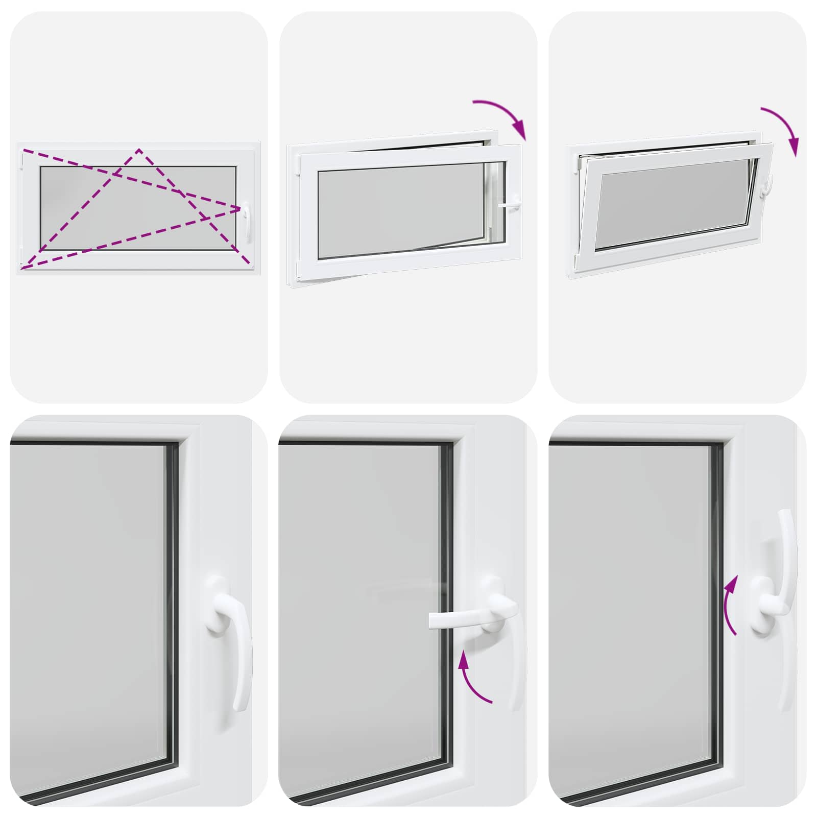Prozor za podrum RISOR 110 x 50 cm PVC i staklo Bijela