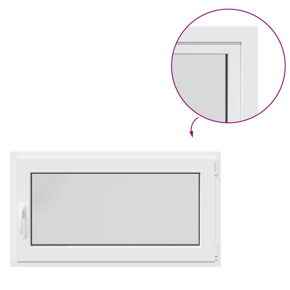 Prozor za podrum RISOR 110 x 60 cm PVC i staklo Bijela