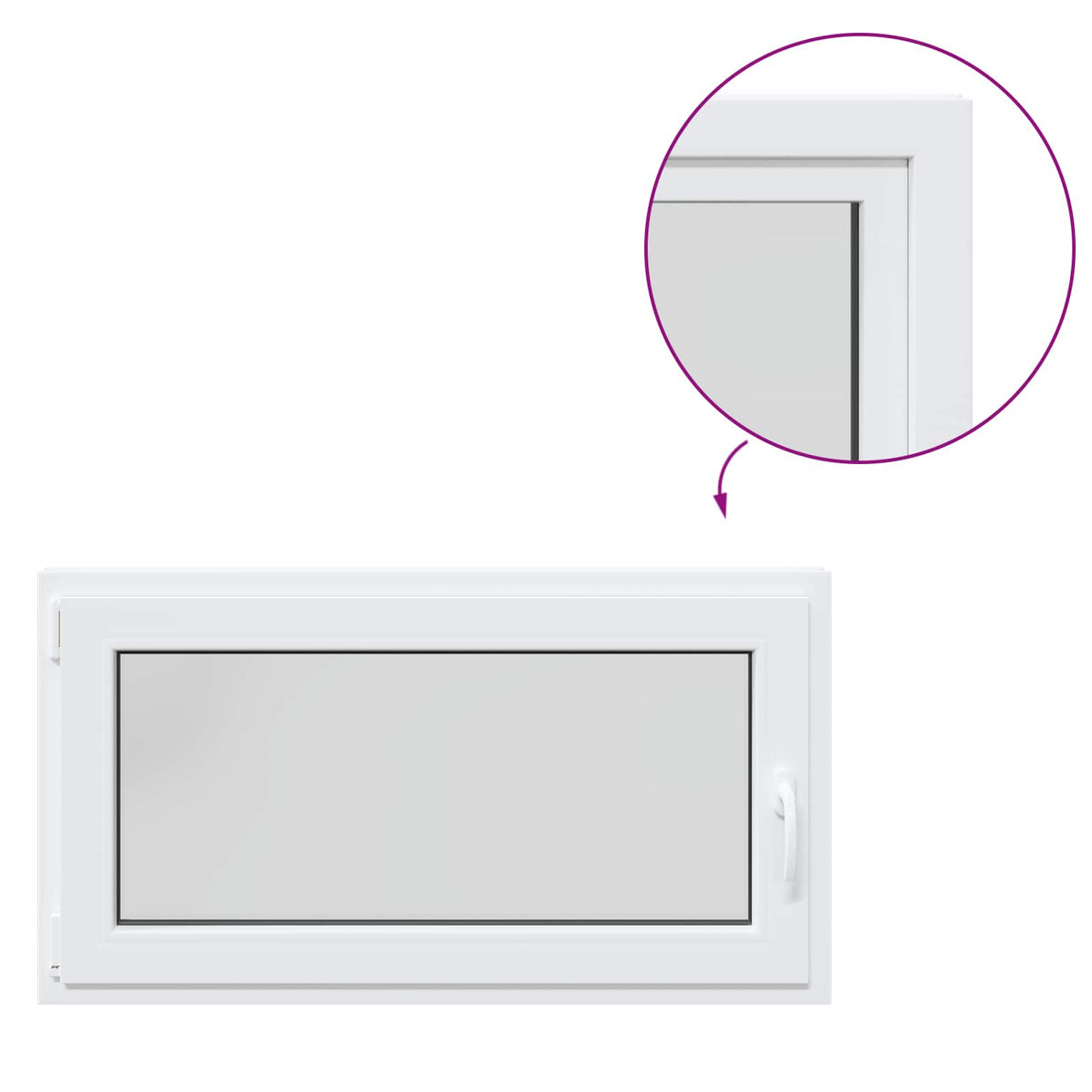 Prozor za podrum RISOR 110 x 60 cm PVC i staklo Bijela