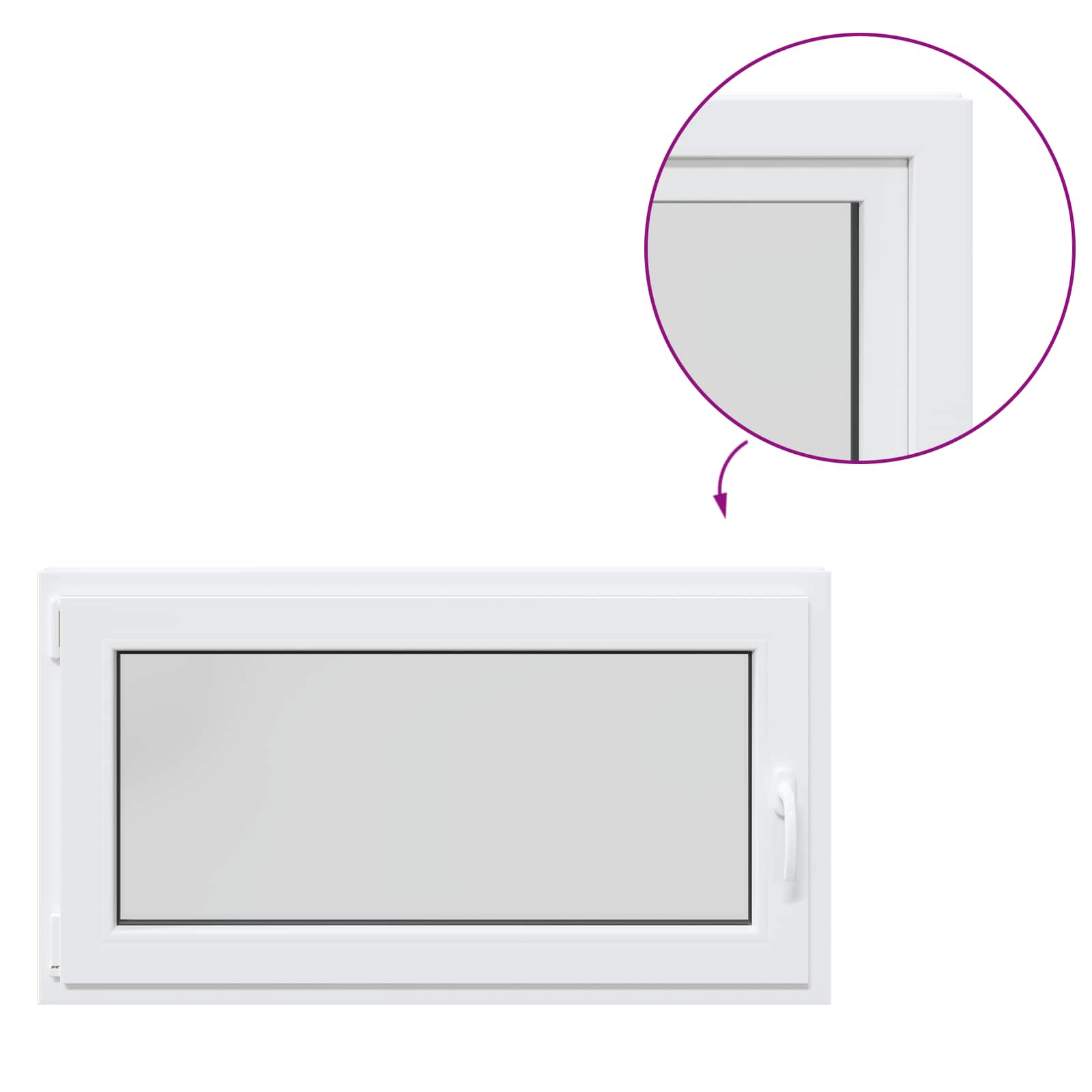 Prozor za podrum RISOR 110 x 60 cm PVC i staklo Bijela