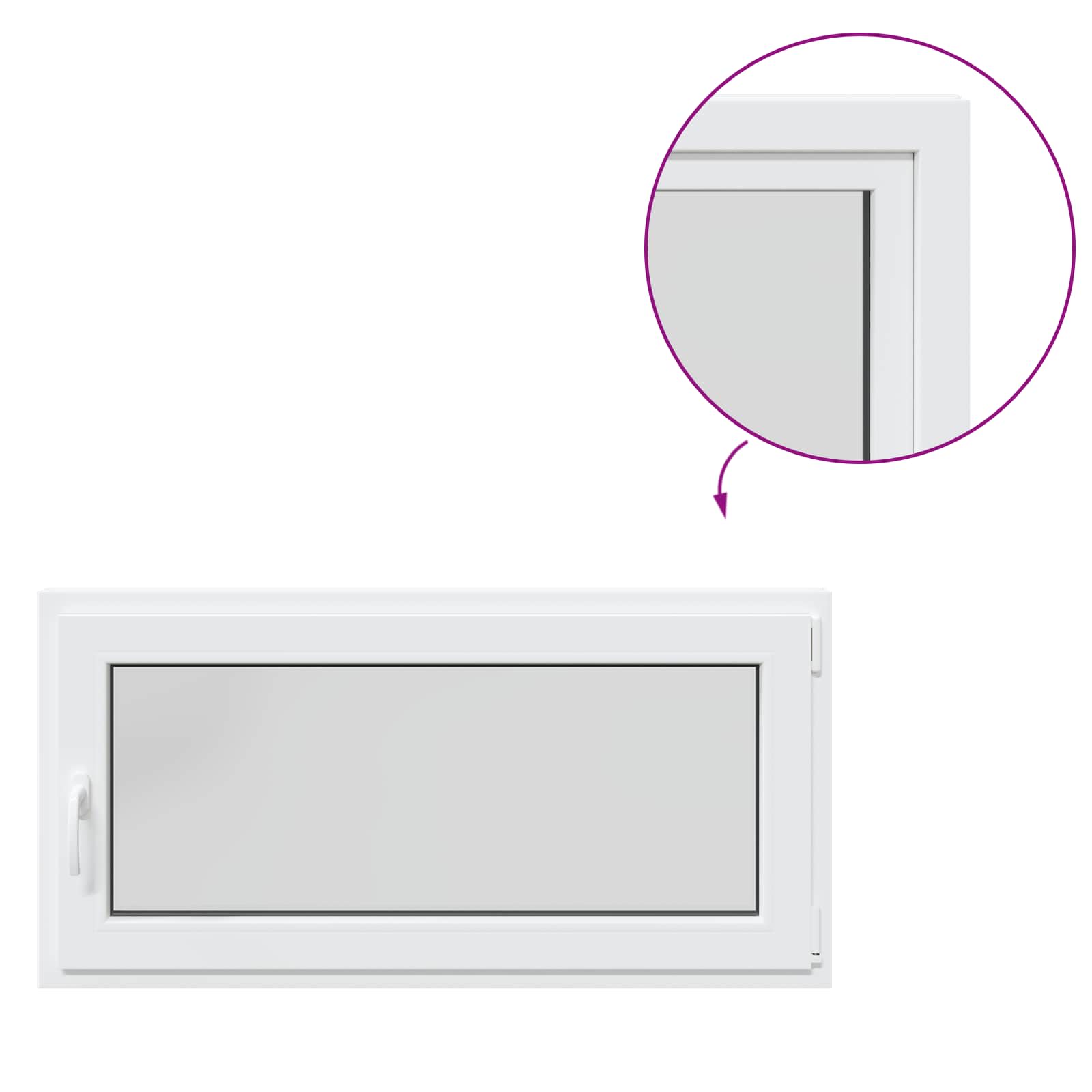 Prozor za podrum RISOR 120 x 60 cm PVC i staklo Bijela