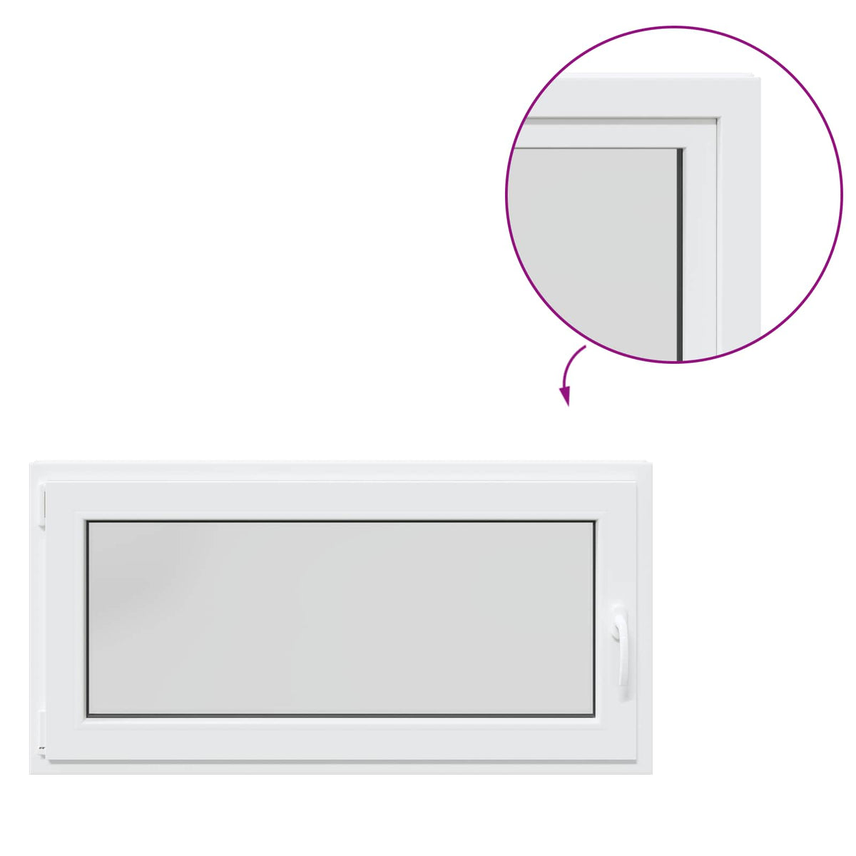 Prozor za podrum RISOR 120 x 60 cm PVC i staklo Bijela