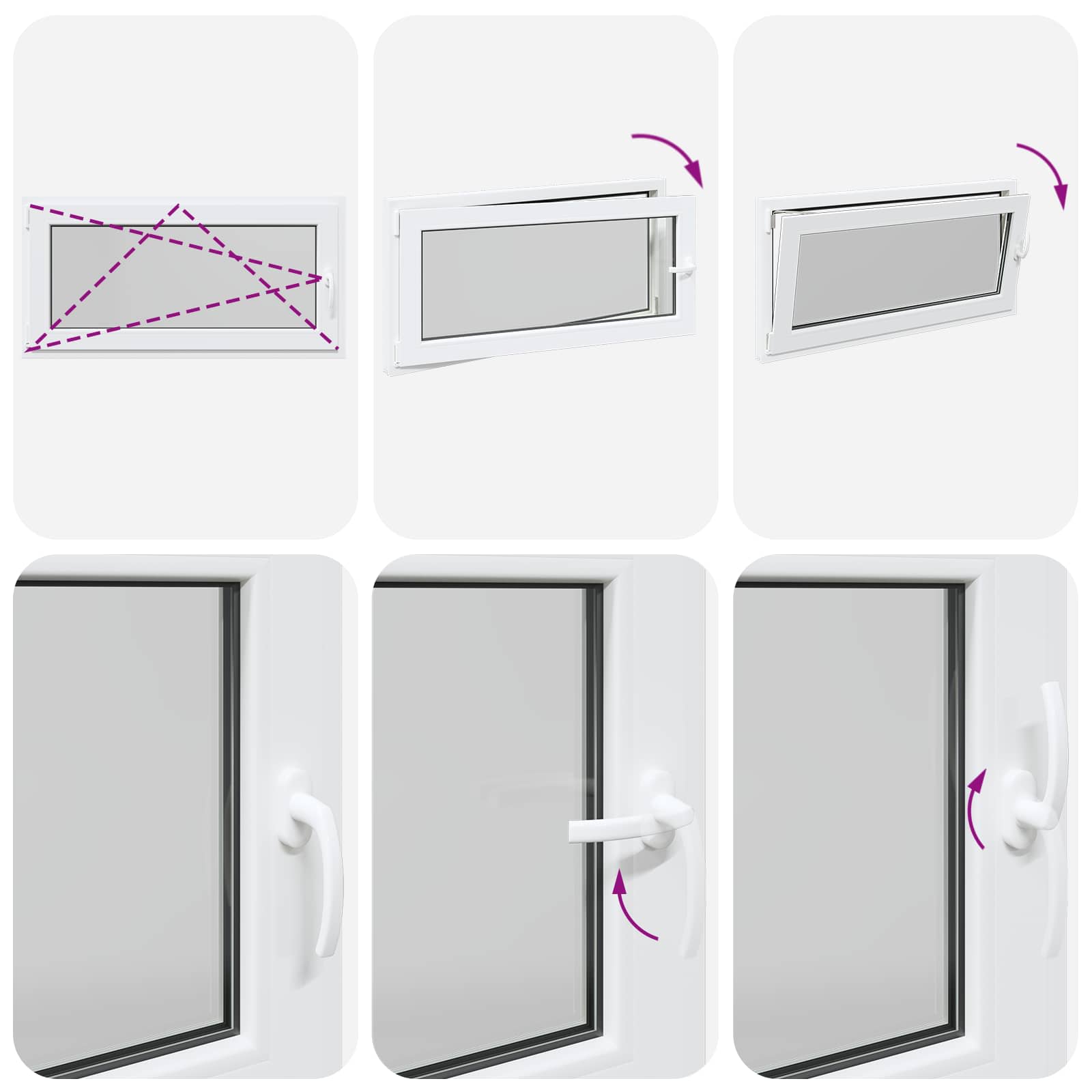 Prozor za podrum RISOR 120 x 60 cm PVC i staklo Bijela