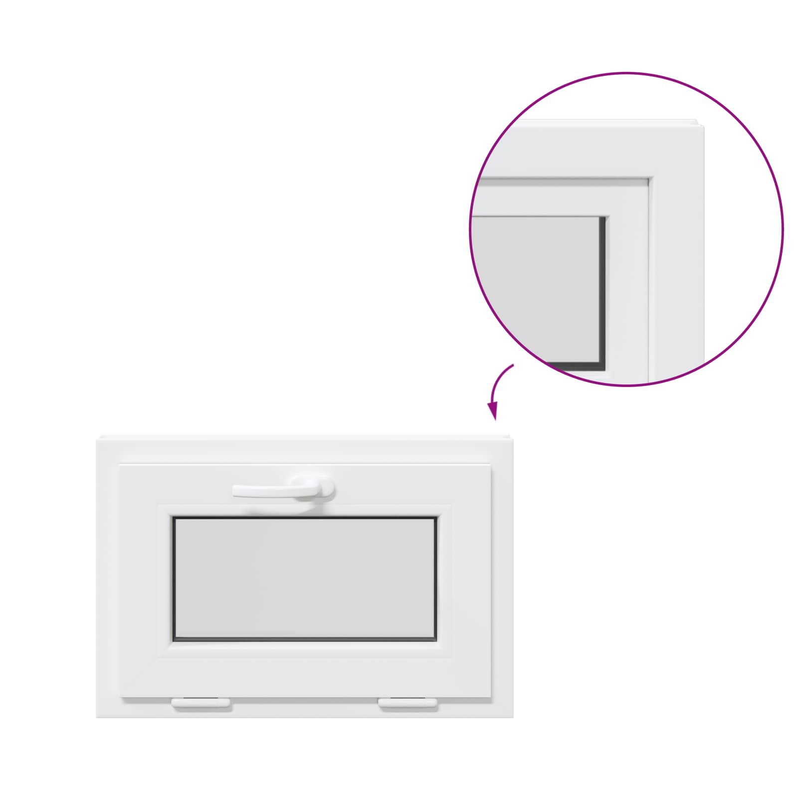 Prozor za podrum RISOR 60 x 40 cm PVC i staklo Bijela