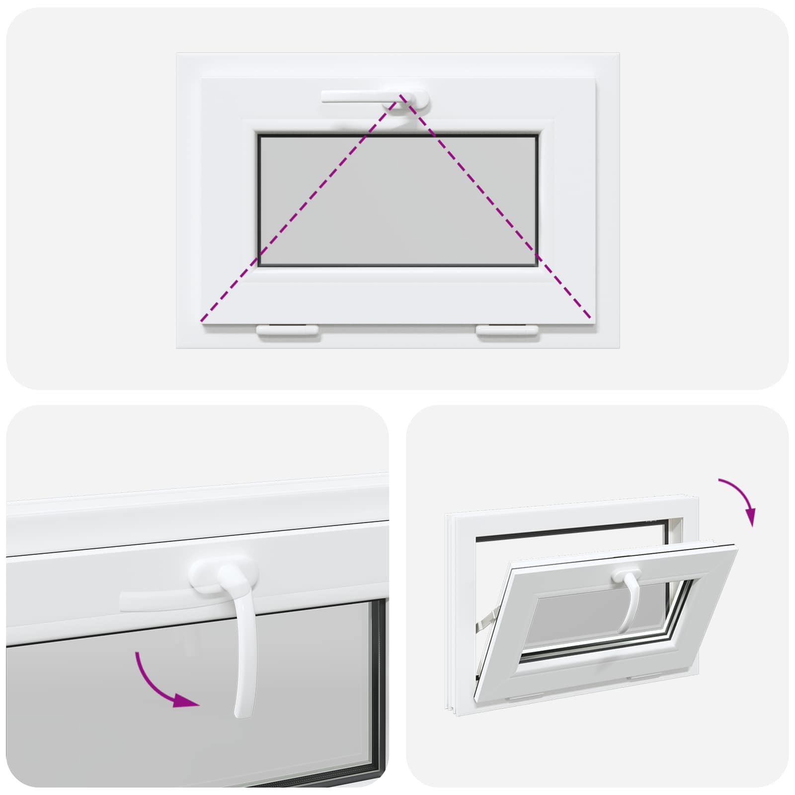 Prozor za podrum RISOR 60 x 40 cm PVC i staklo Bijela