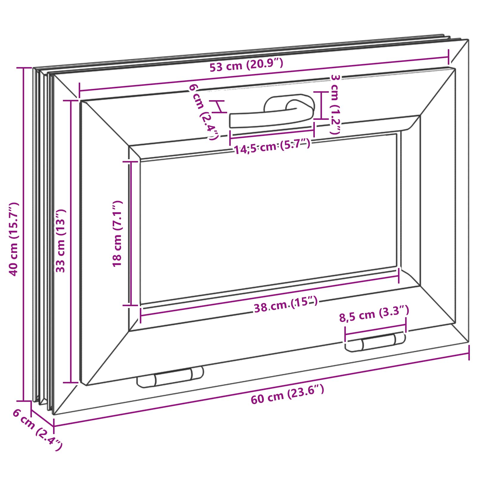 Prozor za podrum RISOR 60 x 40 cm PVC i staklo Bijela