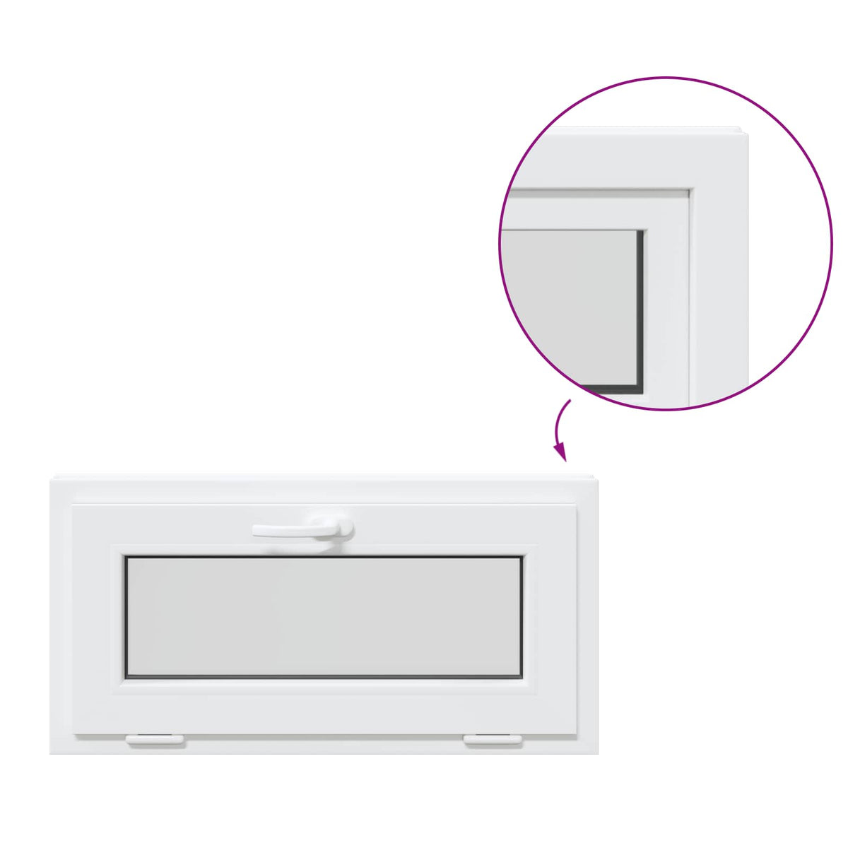 Prozor za podrum RISOR 80 x 40 cm PVC i staklo