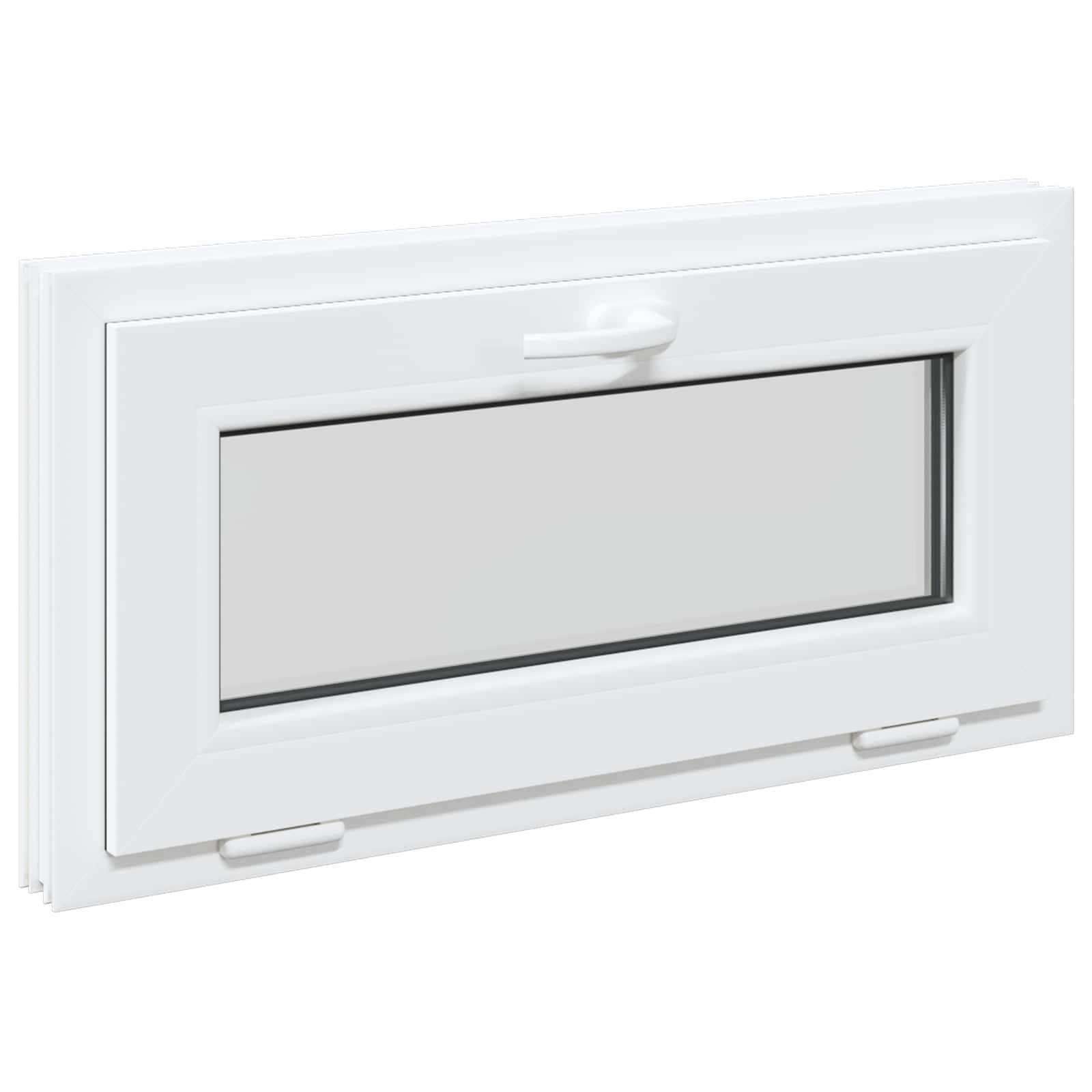 Prozor za podrum RISOR 80 x 40 cm PVC i staklo Bijela