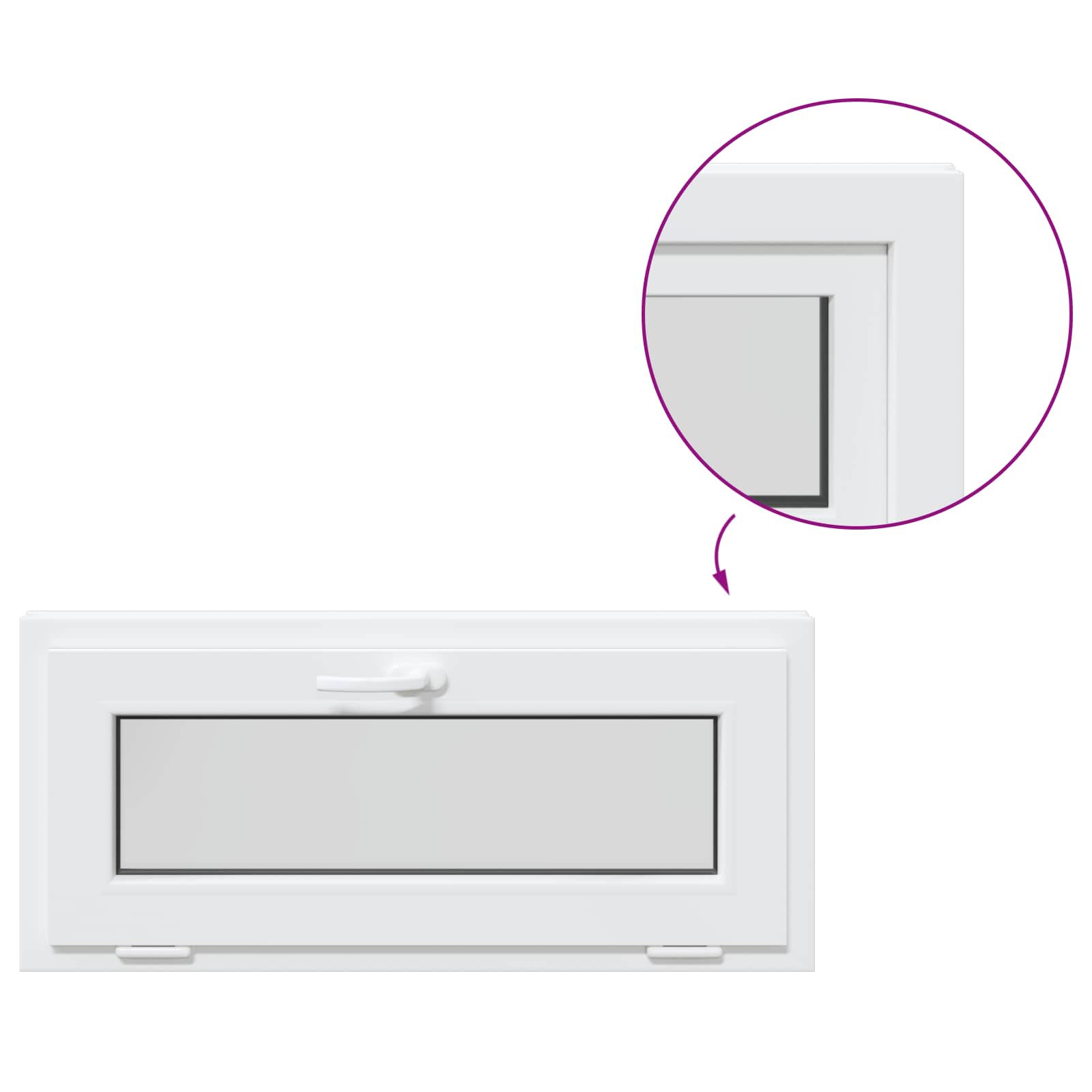 Prozor za podrum RISOR 90 x 40 cm PVC i staklo Bijela