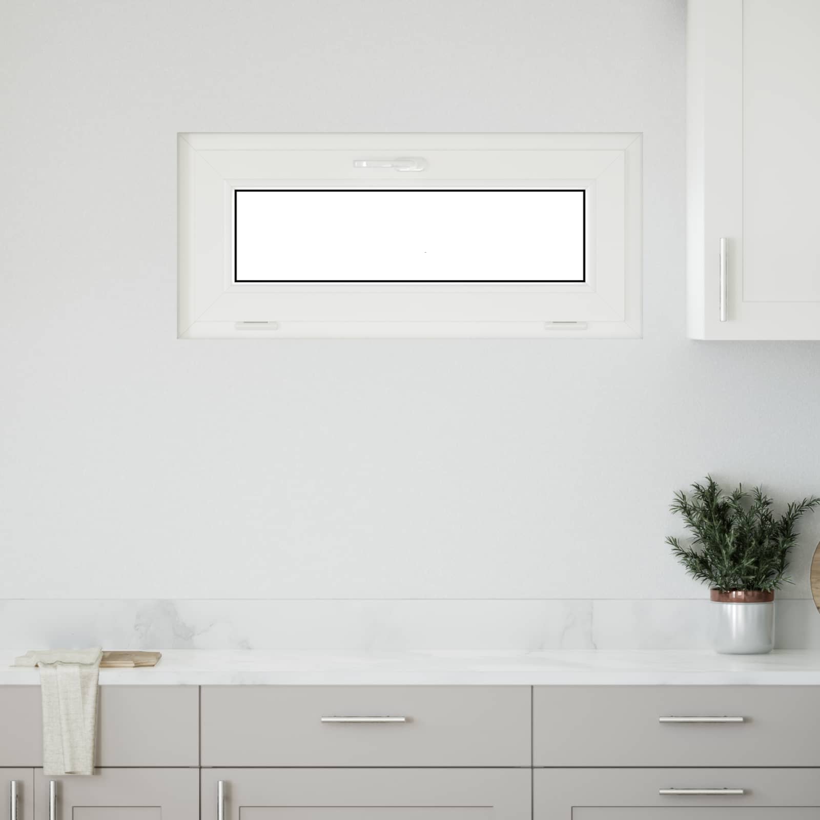 Prozor za podrum RISOR 90 x 40 cm PVC i staklo Bijela