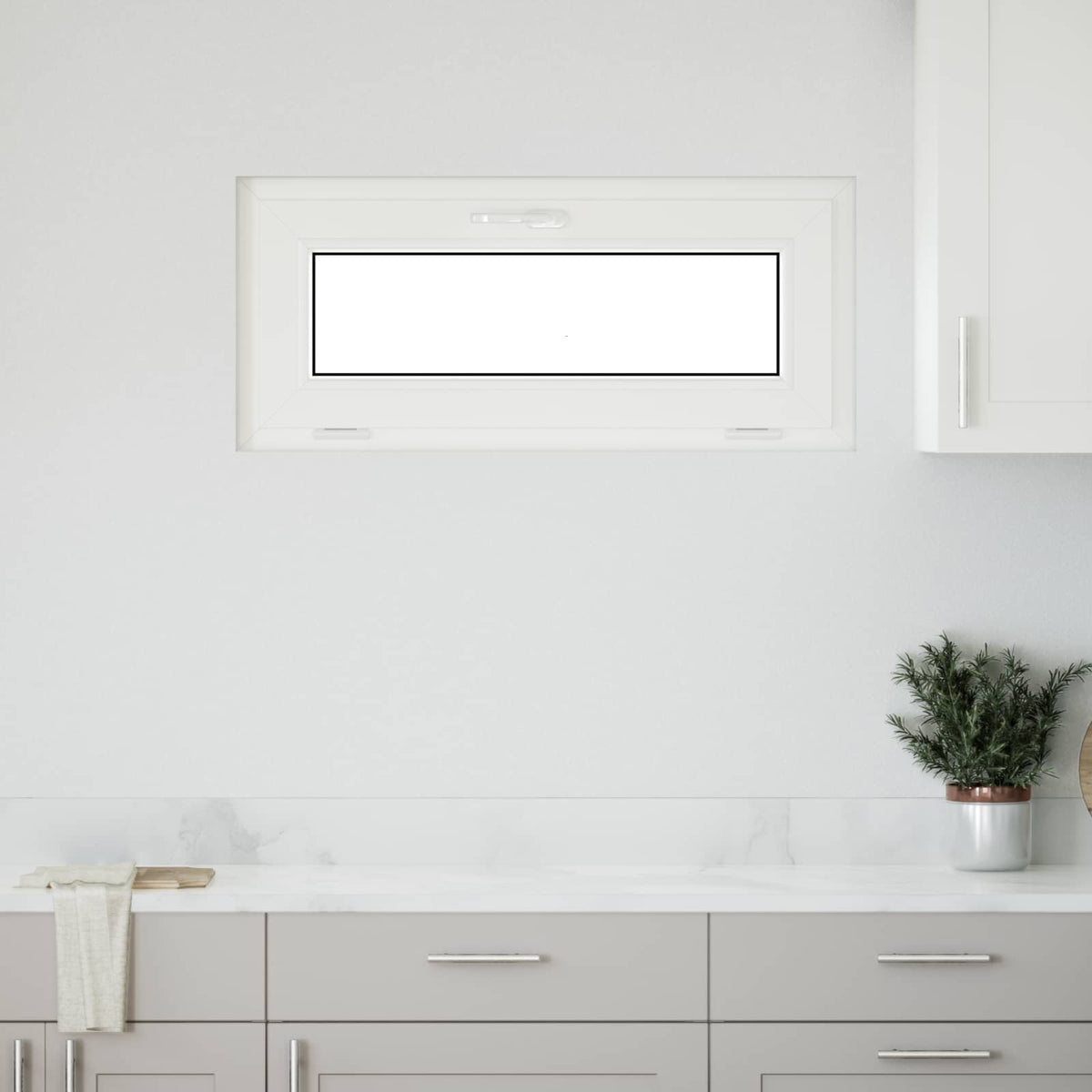 Prozor za podrum RISOR 90 x 40 cm PVC i staklo Bijela