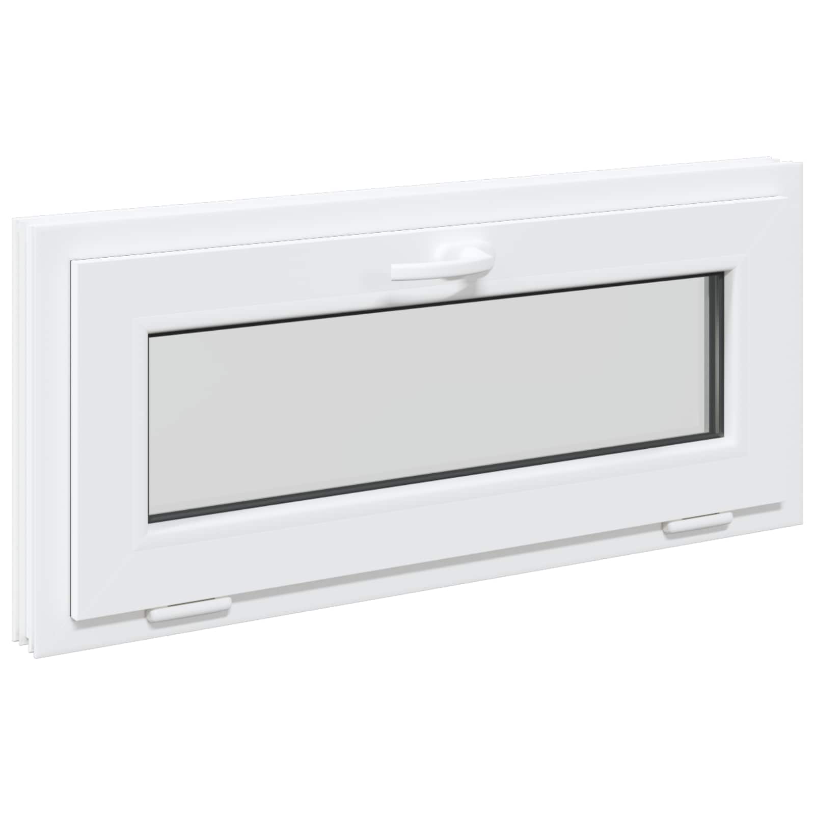 Prozor za podrum RISOR 90 x 40 cm PVC i staklo Bijela