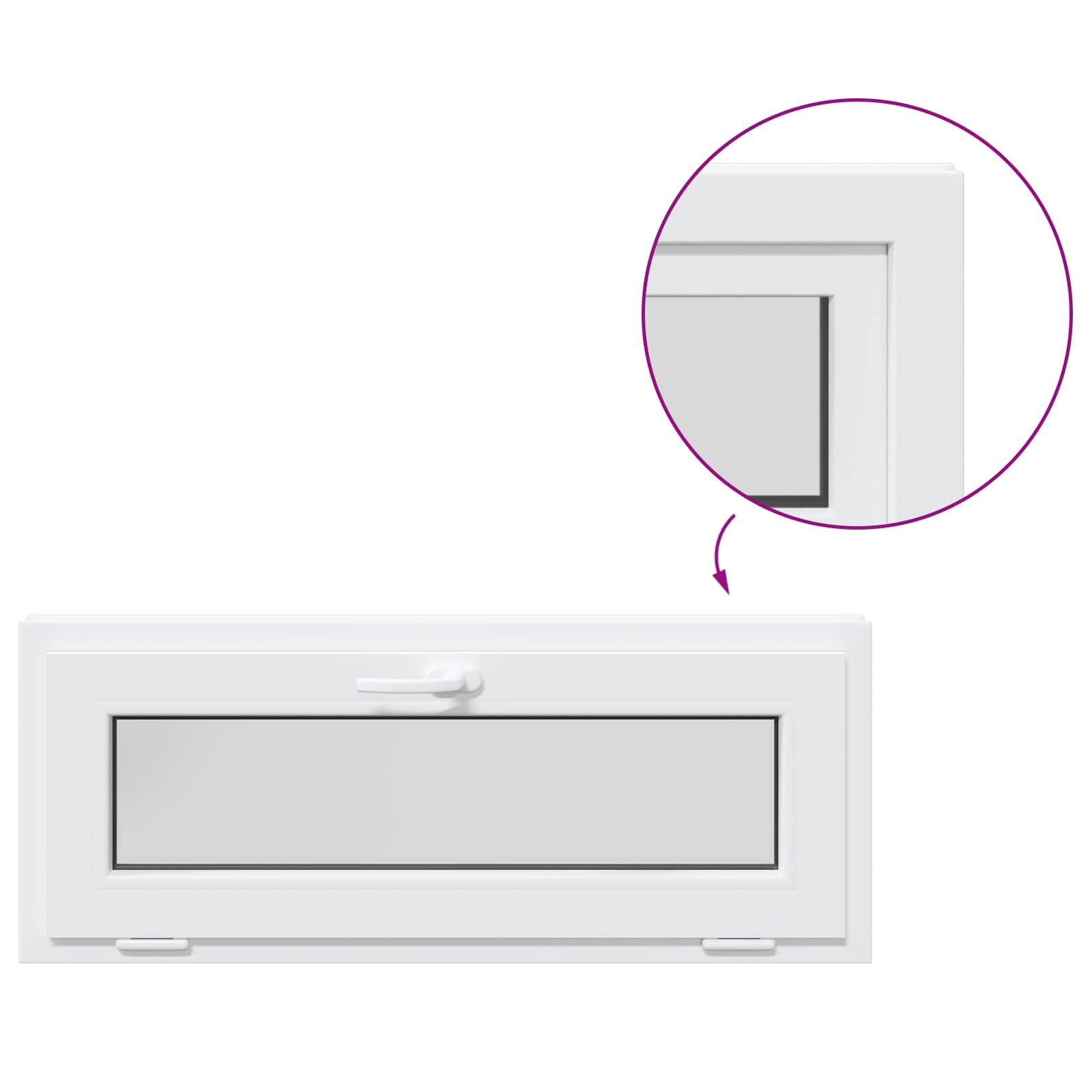 Prozor za podrum RISOR 110 x 40 cm PVC i staklo Bijela