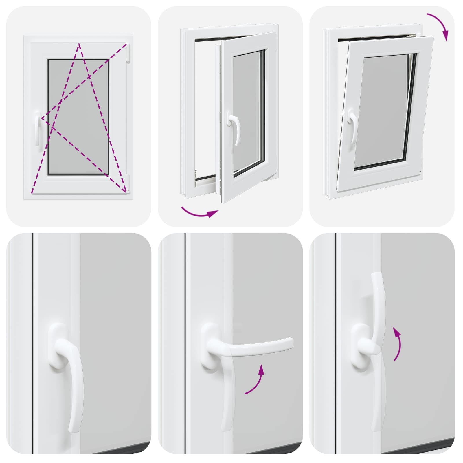 Prozor za podrum RISOR 50 x 75 cm PVC i staklo Bijela