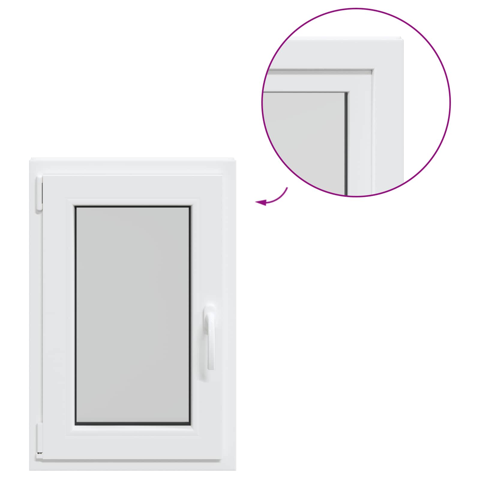 Prozor za podrum RISOR 50 x 75 cm PVC i staklo Bijela