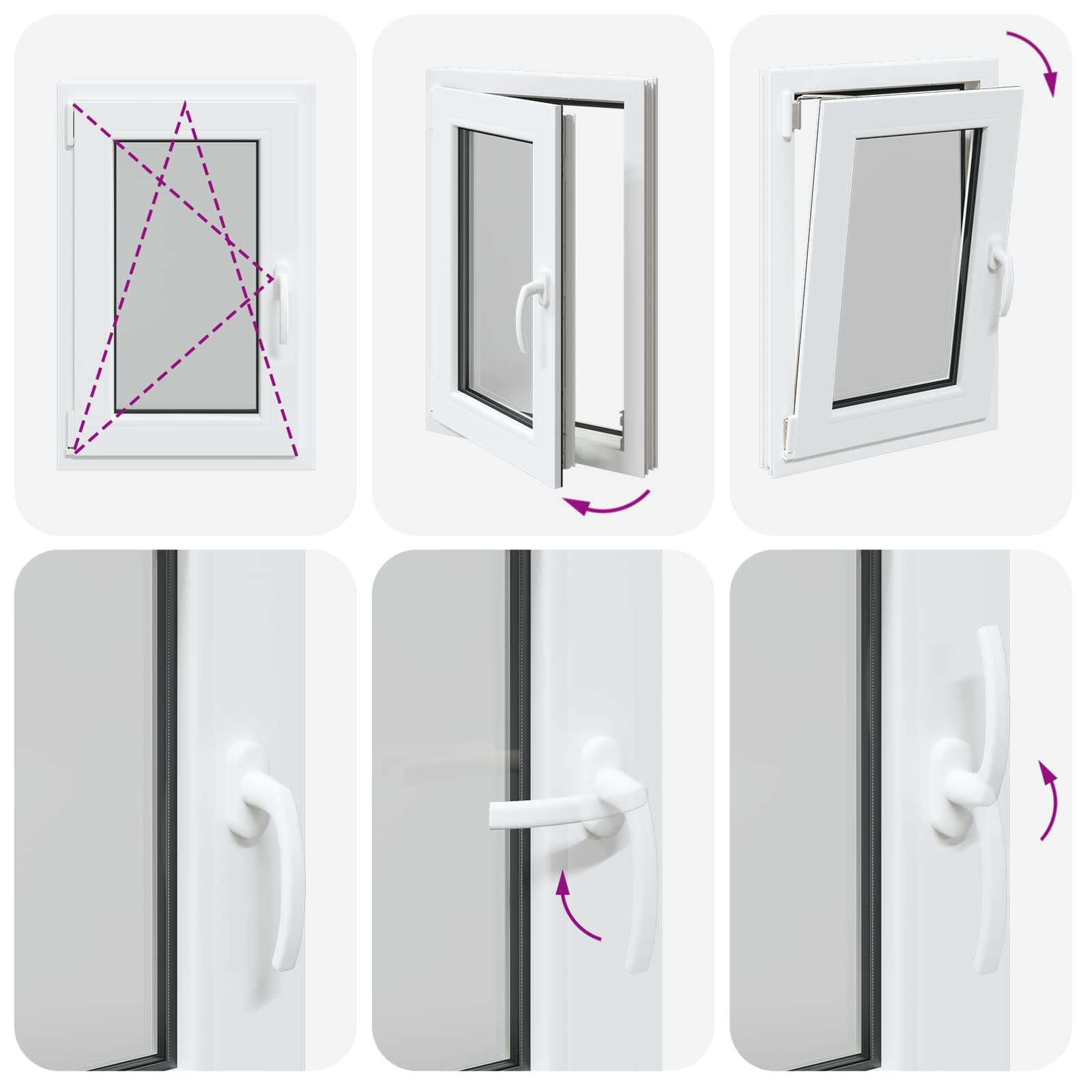 Prozor za podrum RISOR 50 x 75 cm PVC i staklo Bijela