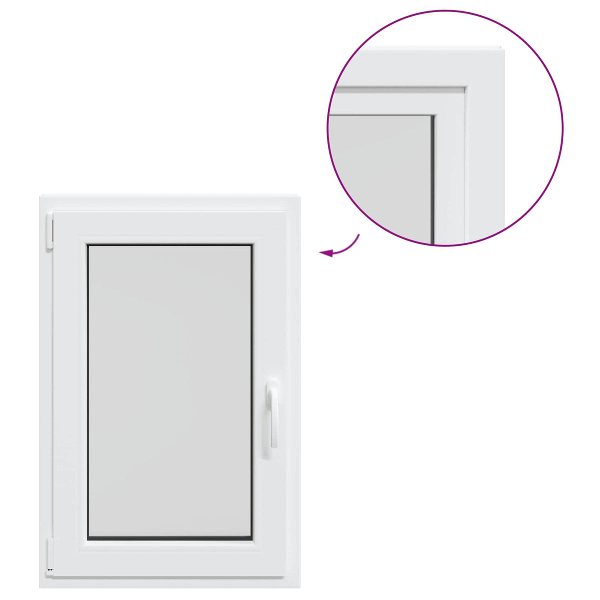 Prozor za podrum RISOR 60 x 100 cm PVC i staklo Bijela