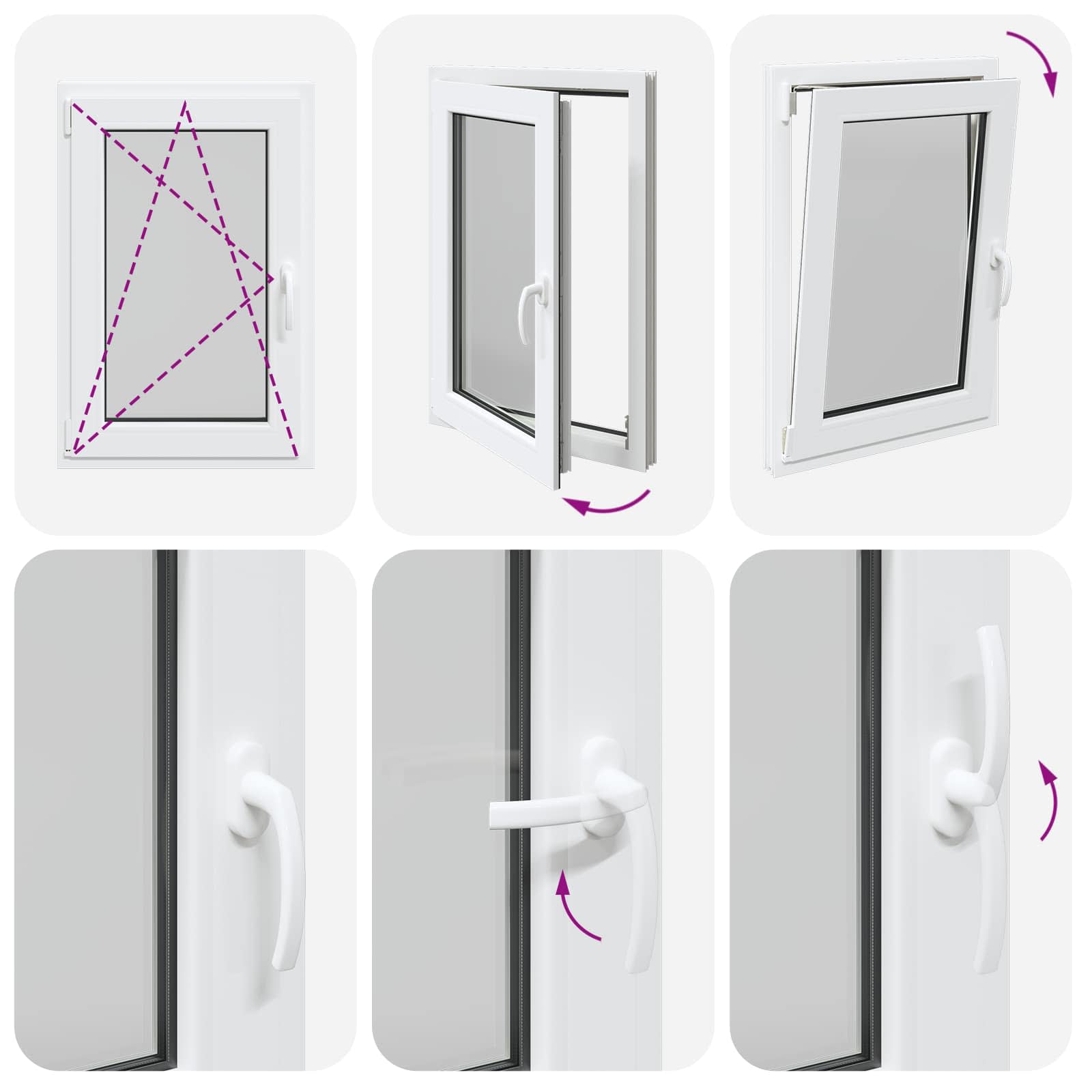 Prozor za podrum RISOR 60 x 100 cm PVC i staklo Bijela