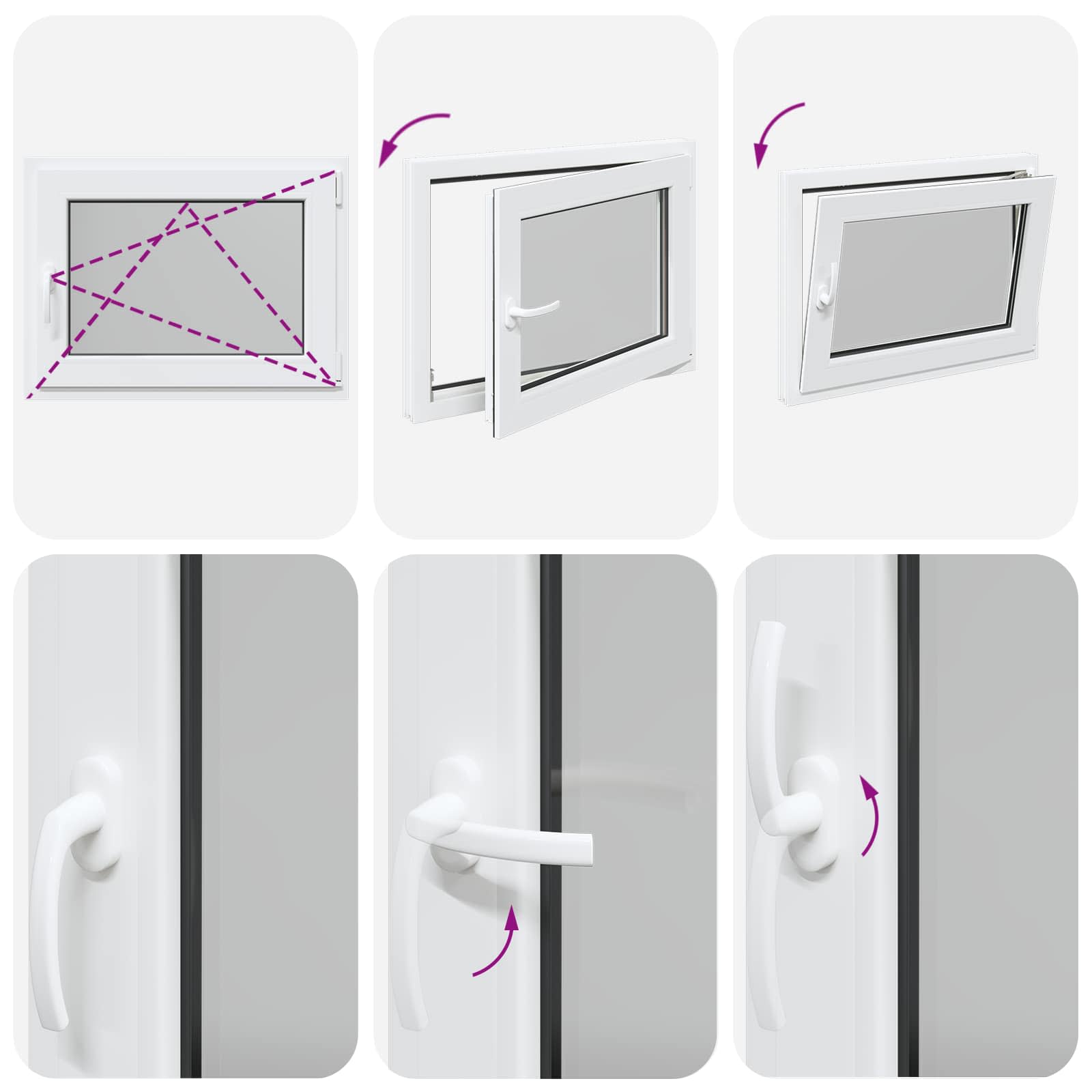 Prozor za podrum RISOR 80 x 50 cm PVC i staklo Bijela
