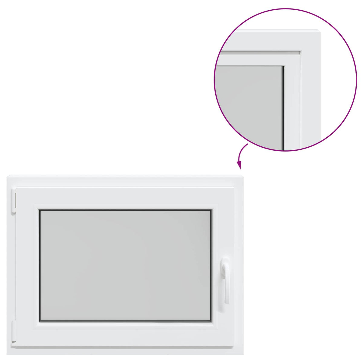 Prozor za podrum RISOR 80 x 50 cm PVC i staklo Bijela
