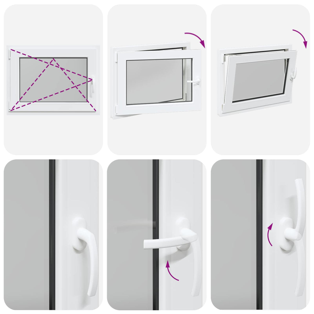 Prozor za podrum RISOR 80 x 50 cm PVC i staklo Bijela