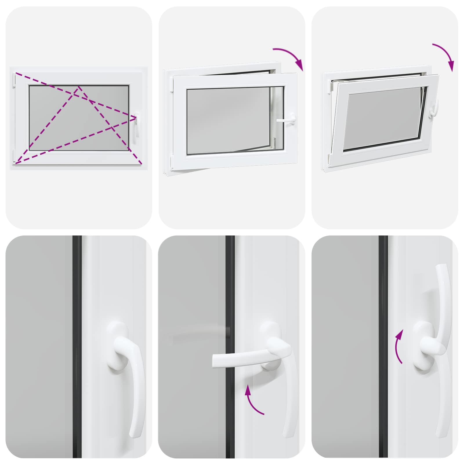 Prozor za podrum RISOR 80 x 50 cm PVC i staklo Bijela