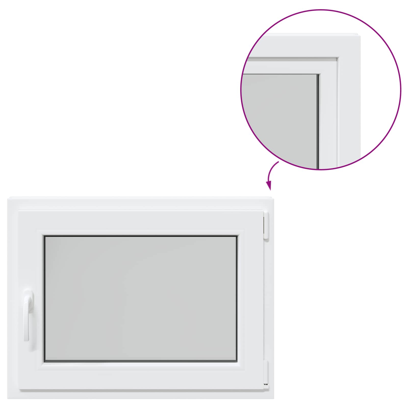 Prozor za podrum RISOR 80 x 60 cm PVC i staklo Bijela