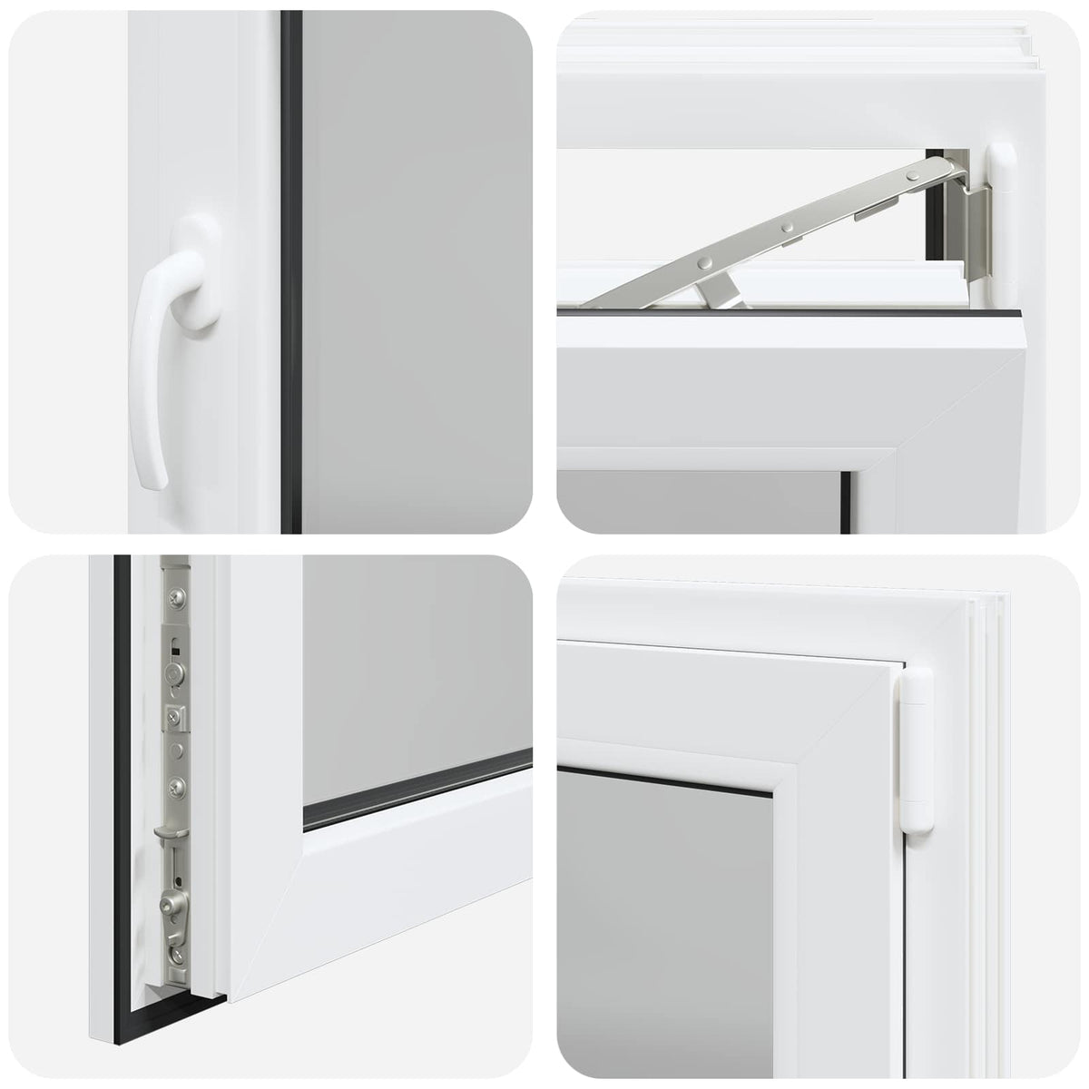 Prozor za podrum RISOR 90 x 50 cm PVC i staklo Bijela