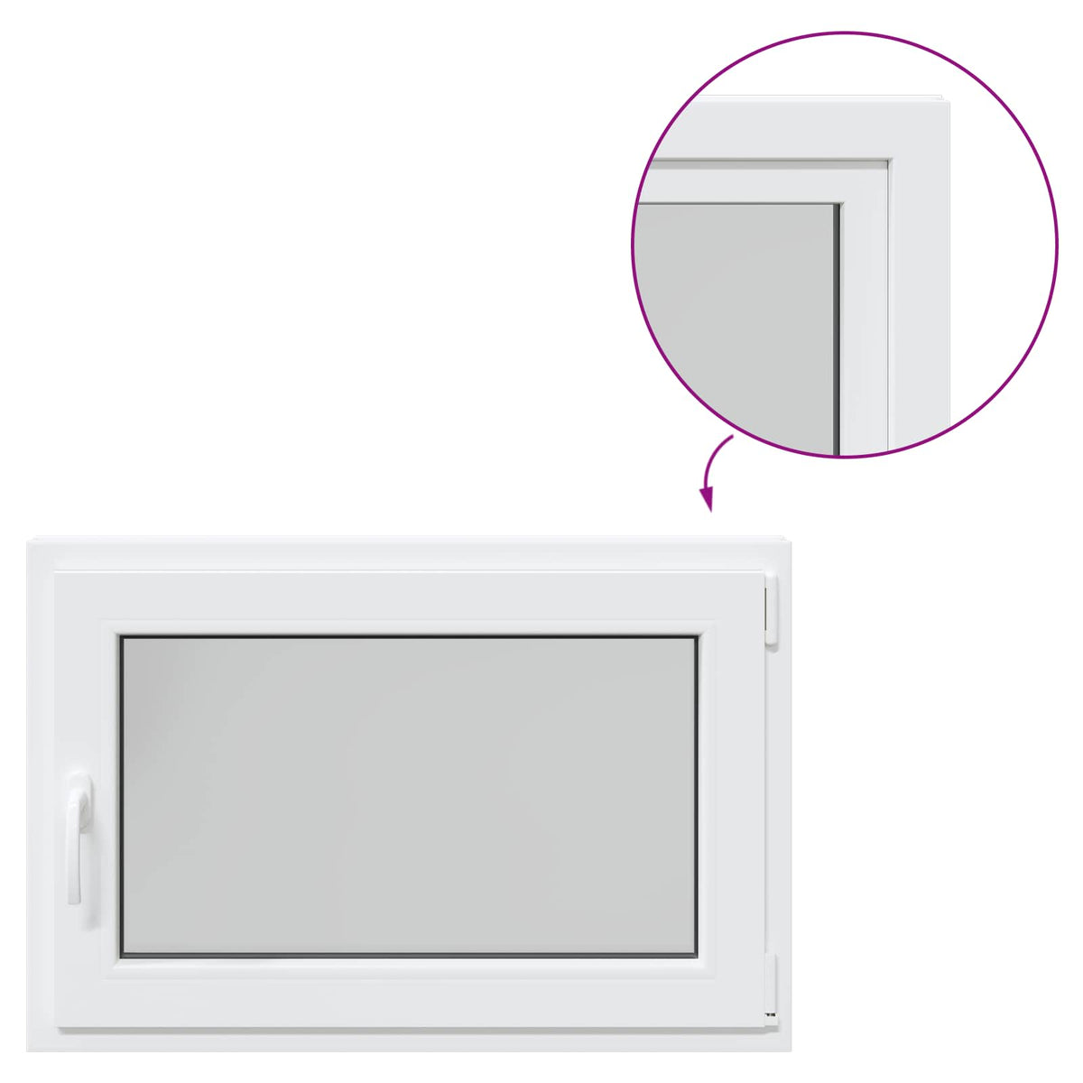 Prozor za podrum RISOR 90 x 60 cm PVC i staklo Bijela