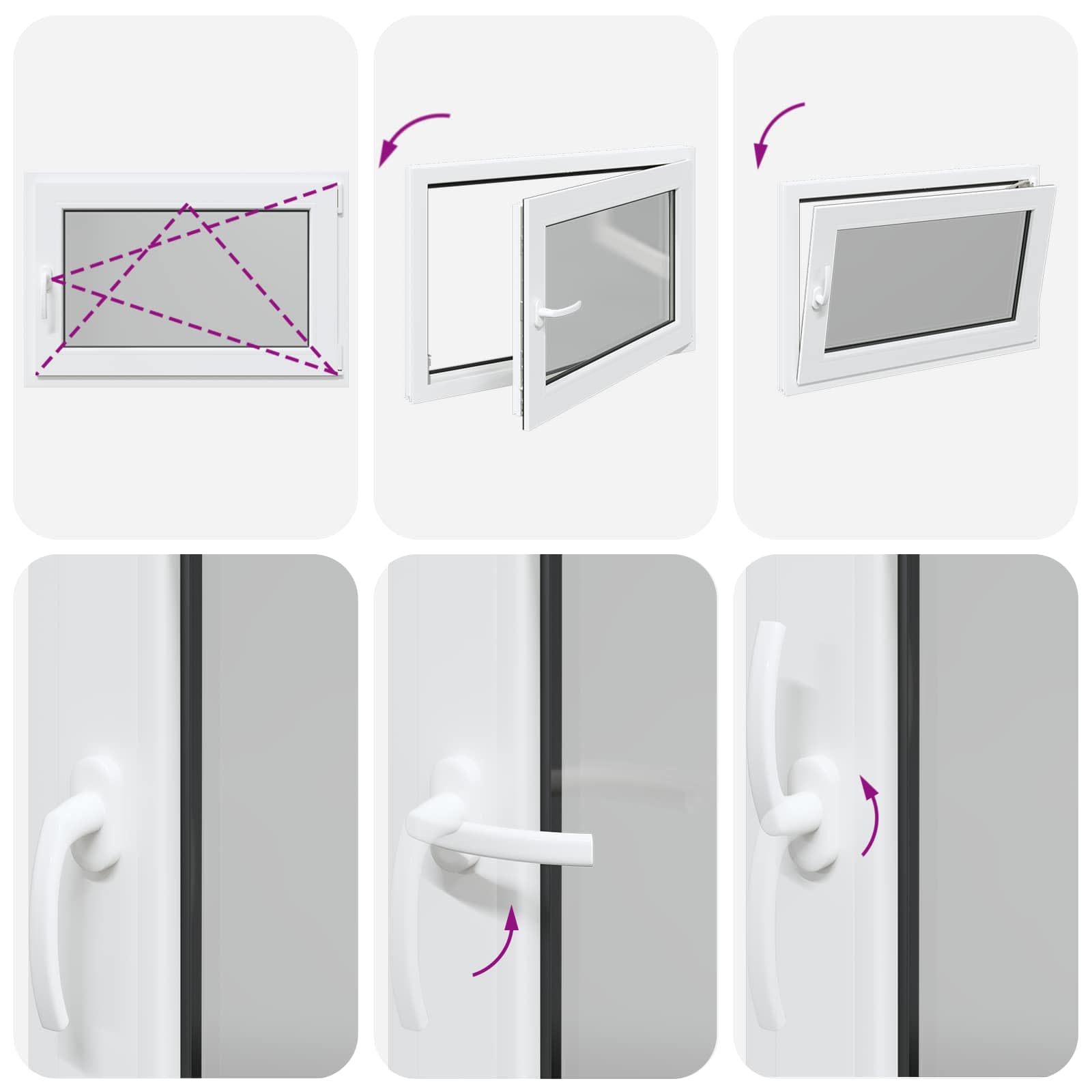 Prozor za podrum RISOR 90 x 60 cm PVC i staklo Bijela