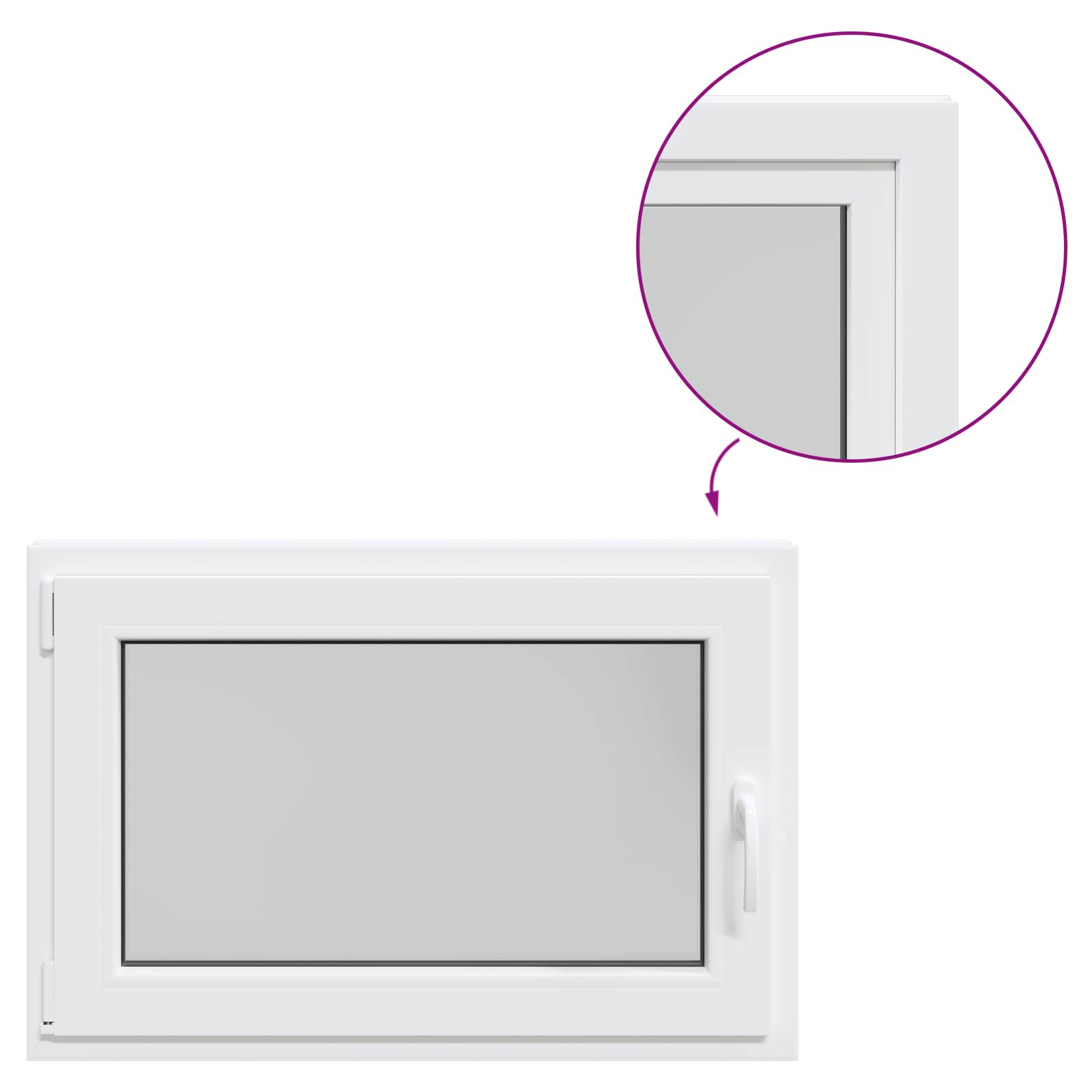 Prozor za podrum RISOR 90 x 60 cm PVC i staklo Bijela