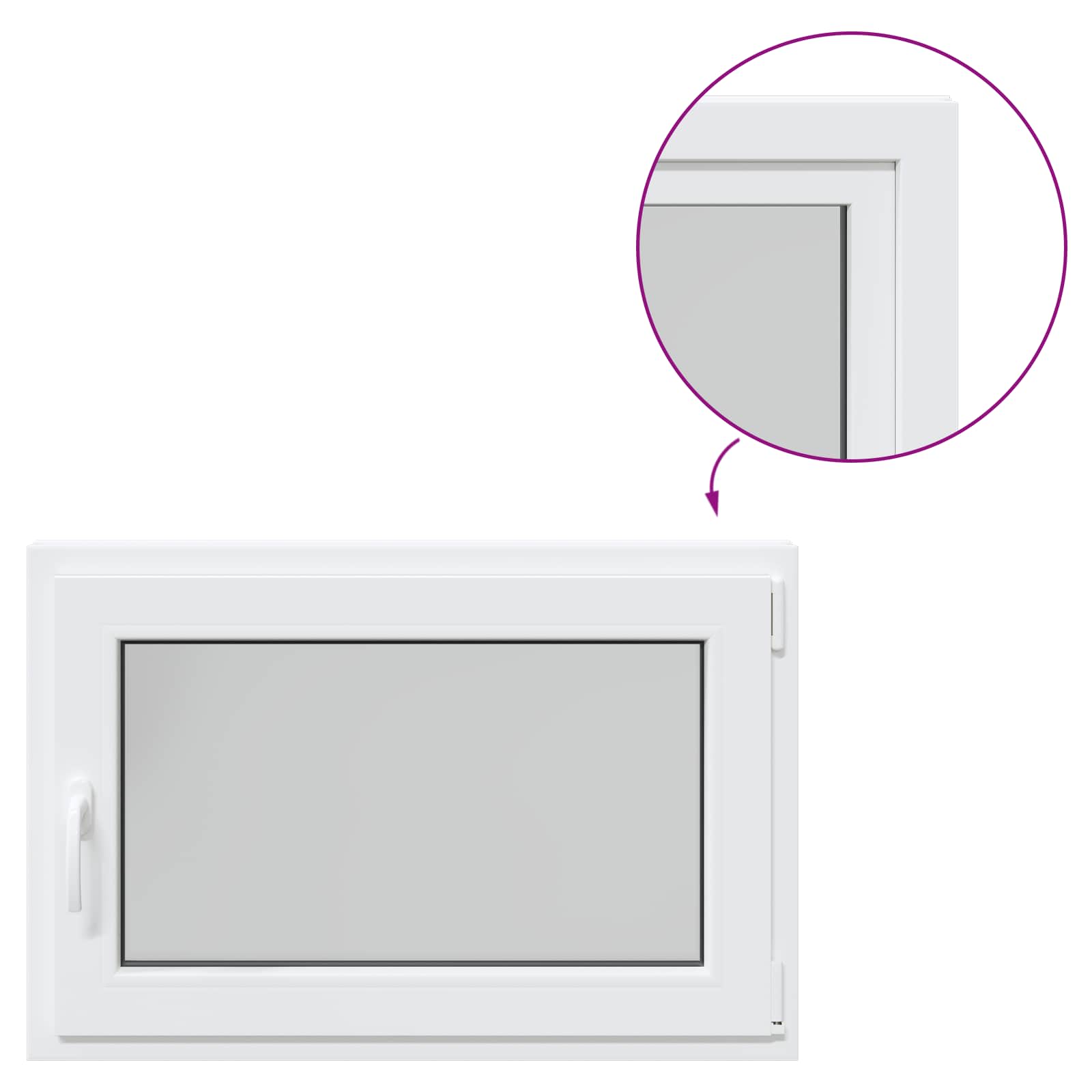 Prozor za podrum RISOR 90 x 70 cm PVC i staklo Bijela