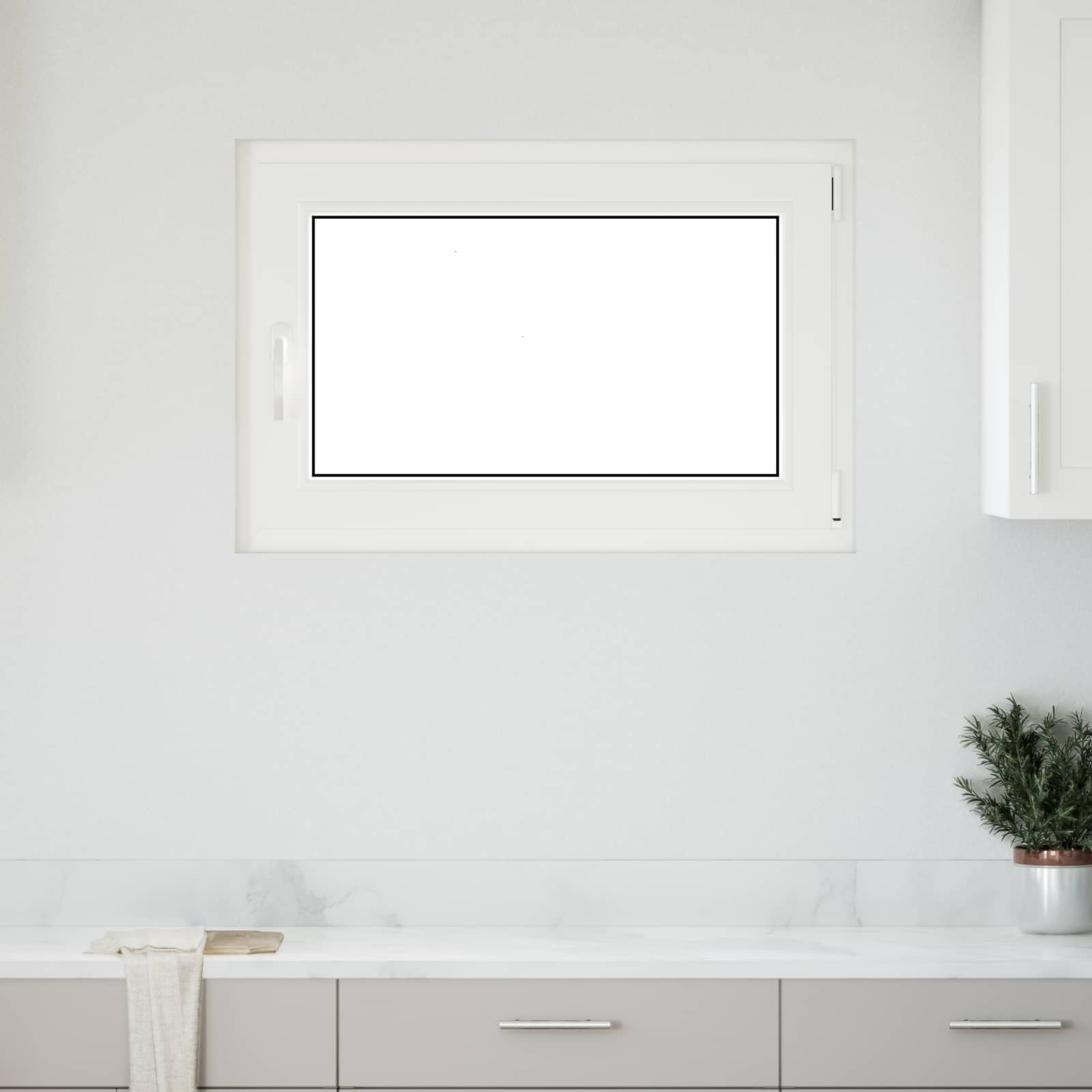 Prozor za podrum RISOR 90 x 70 cm PVC i staklo Bijela