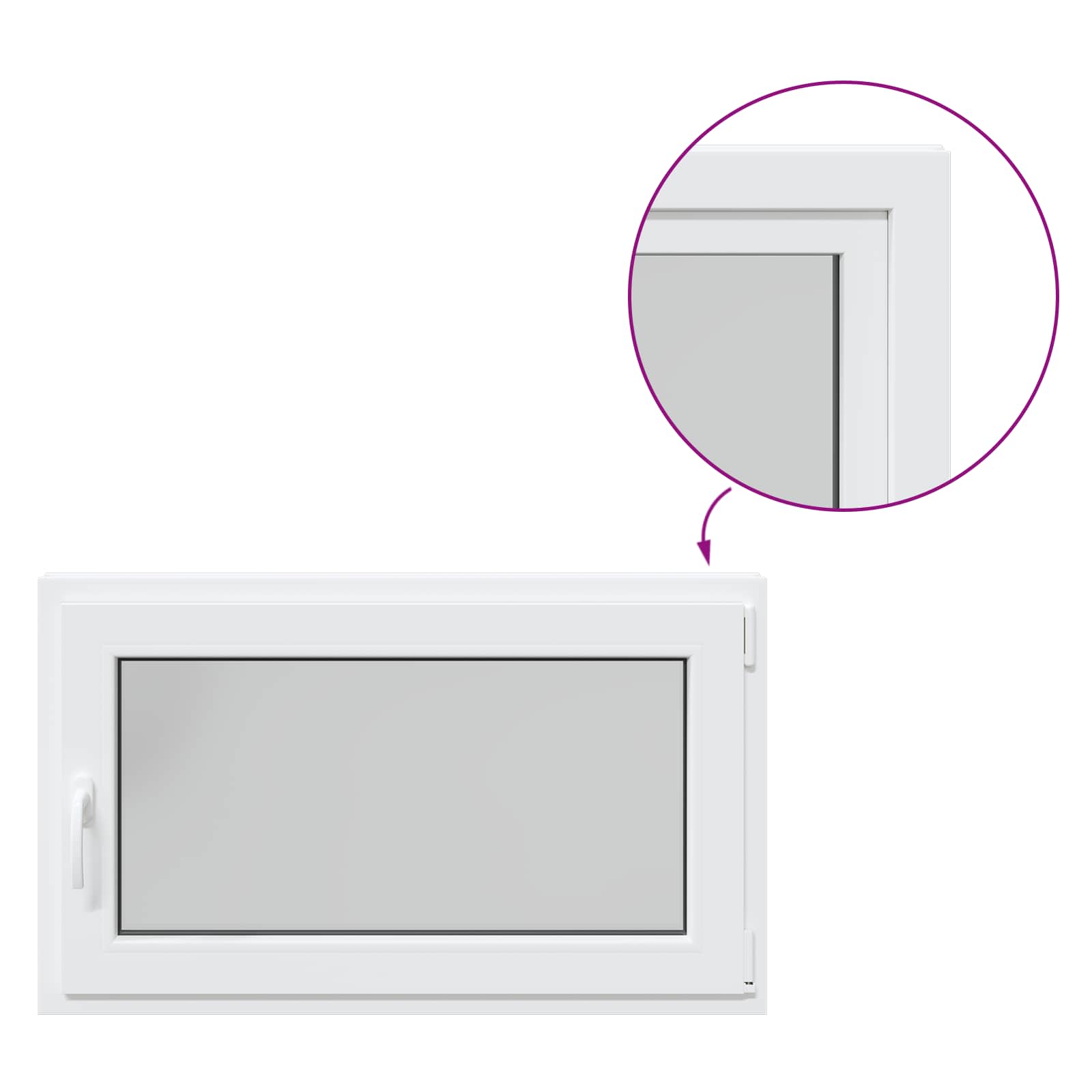 Prozor za podrum RISOR 100 x 50 cm PVC i staklo Bijela