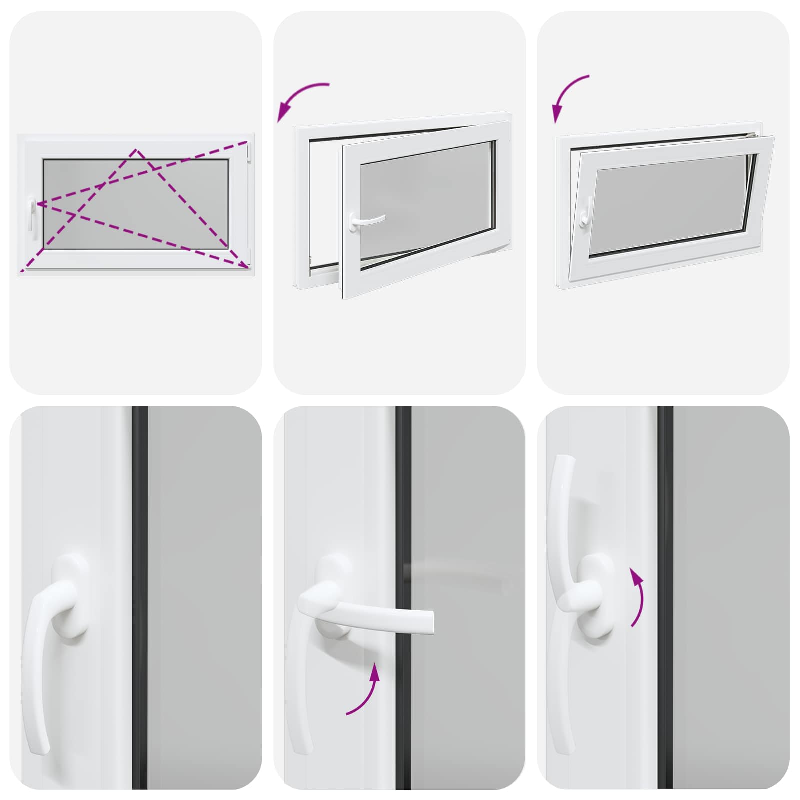 Prozor za podrum RISOR 100 x 70 cm PVC i staklo Bijela