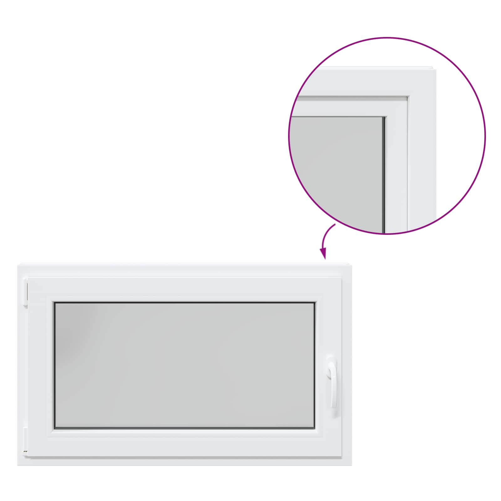 Prozor za podrum RISOR 100 x 70 cm PVC i staklo Bijela