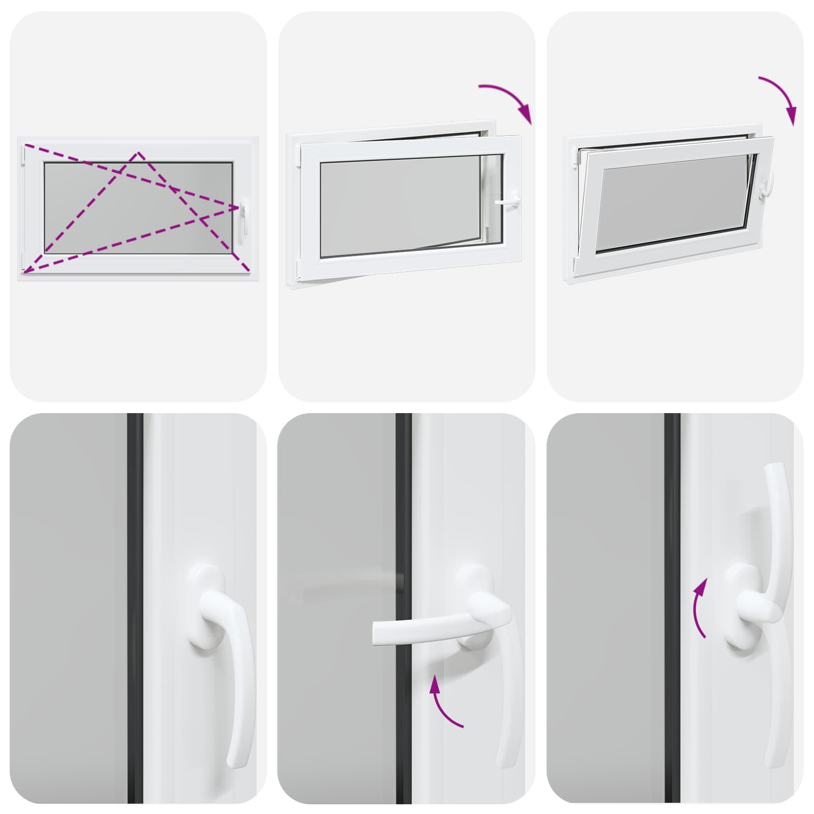 Prozor za podrum RISOR 100 x 70 cm PVC i staklo Bijela