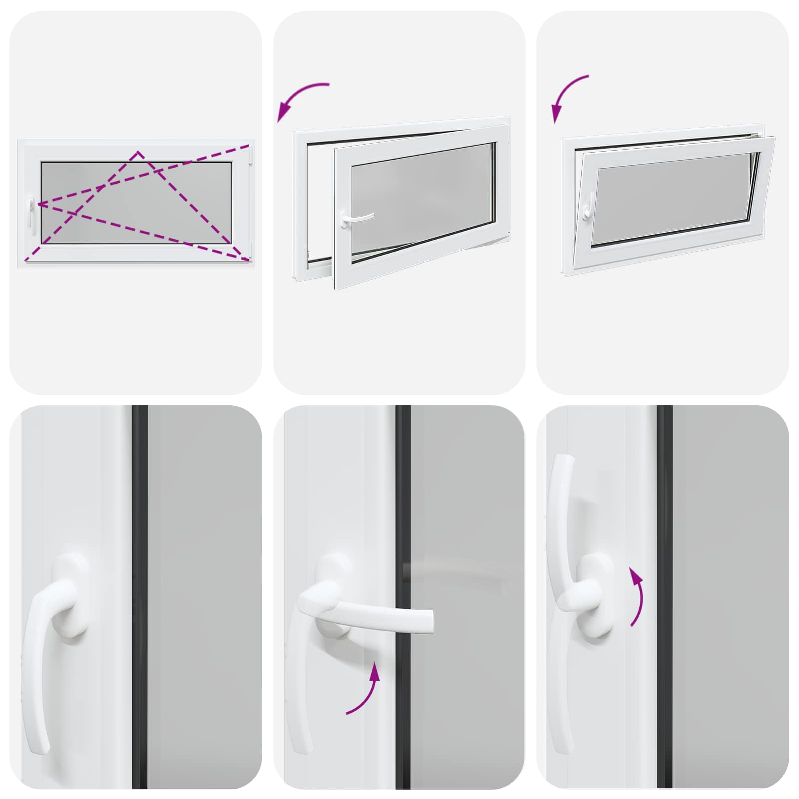 Prozor za podrum RISOR 110 x 60 cm PVC i staklo Bijela
