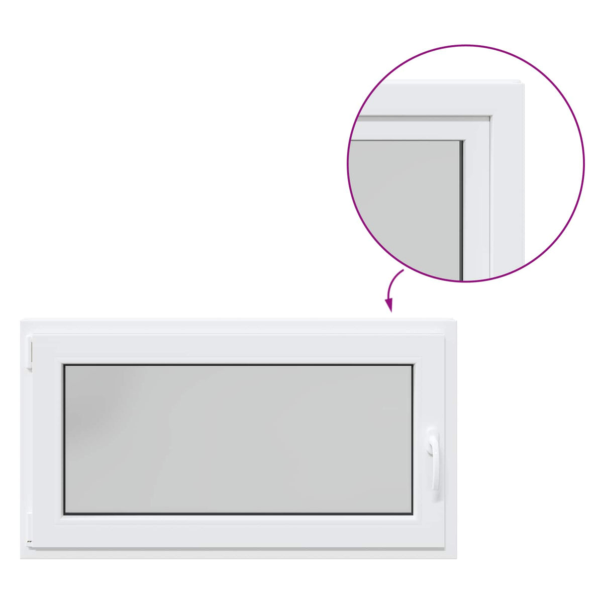 Prozor za podrum RISOR 110 x 60 cm PVC i staklo Bijela