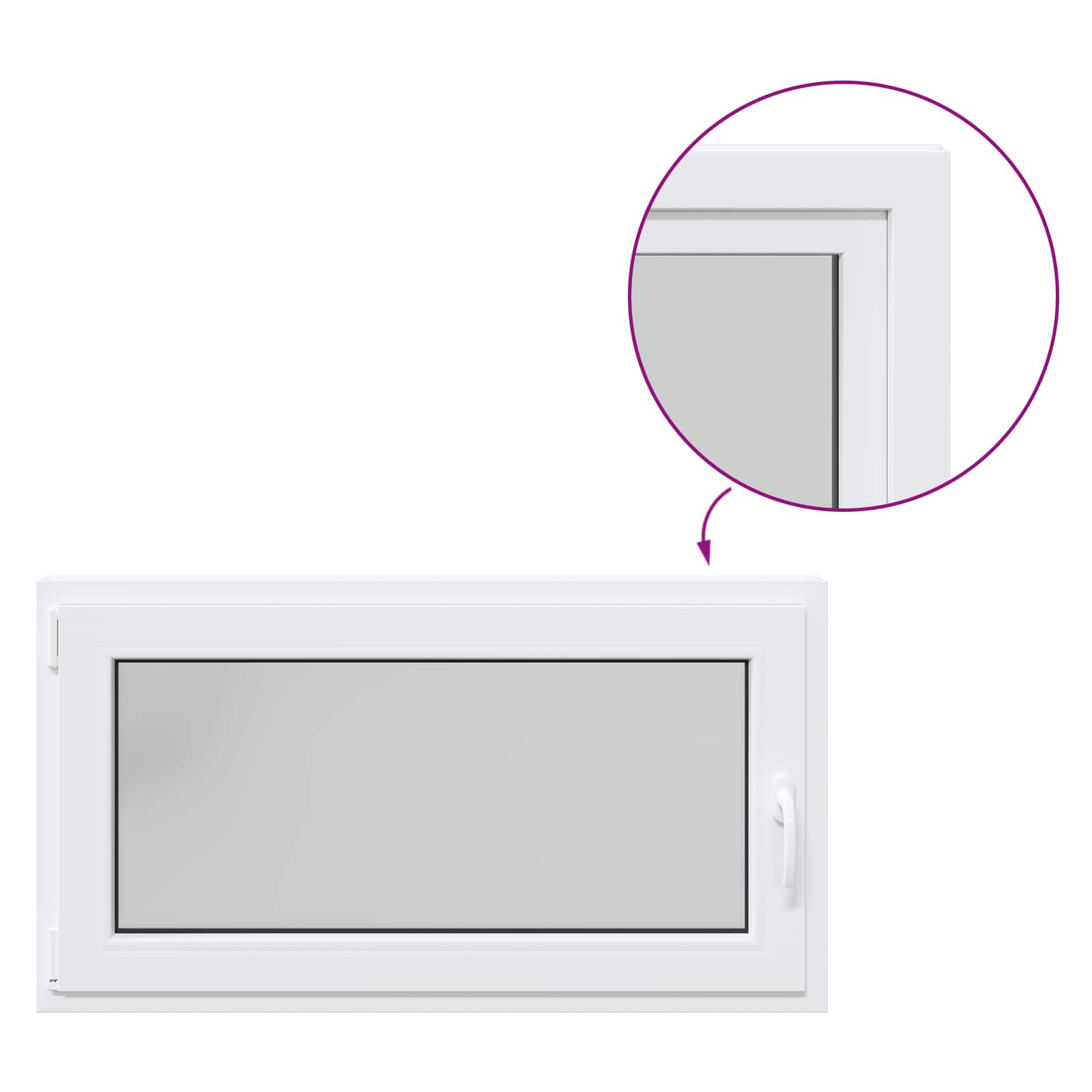 Prozor za podrum RISOR 110 x 60 cm PVC i staklo Bijela