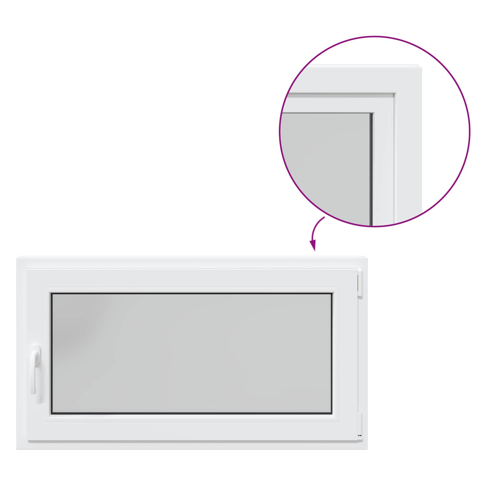 Prozor za podrum RISOR 110 x 70 cm PVC i staklo Bijela