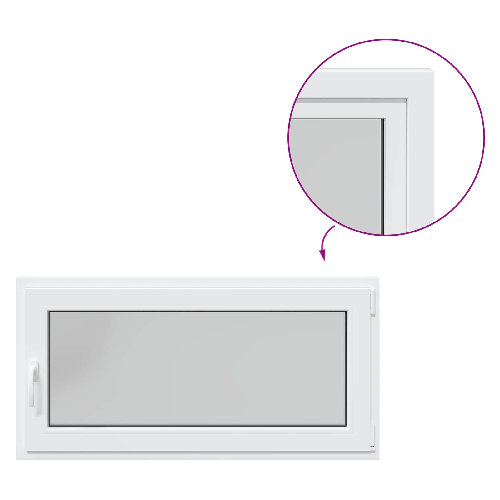 Prozor za podrum RISOR 120 x 60 cm PVC i staklo Bijela