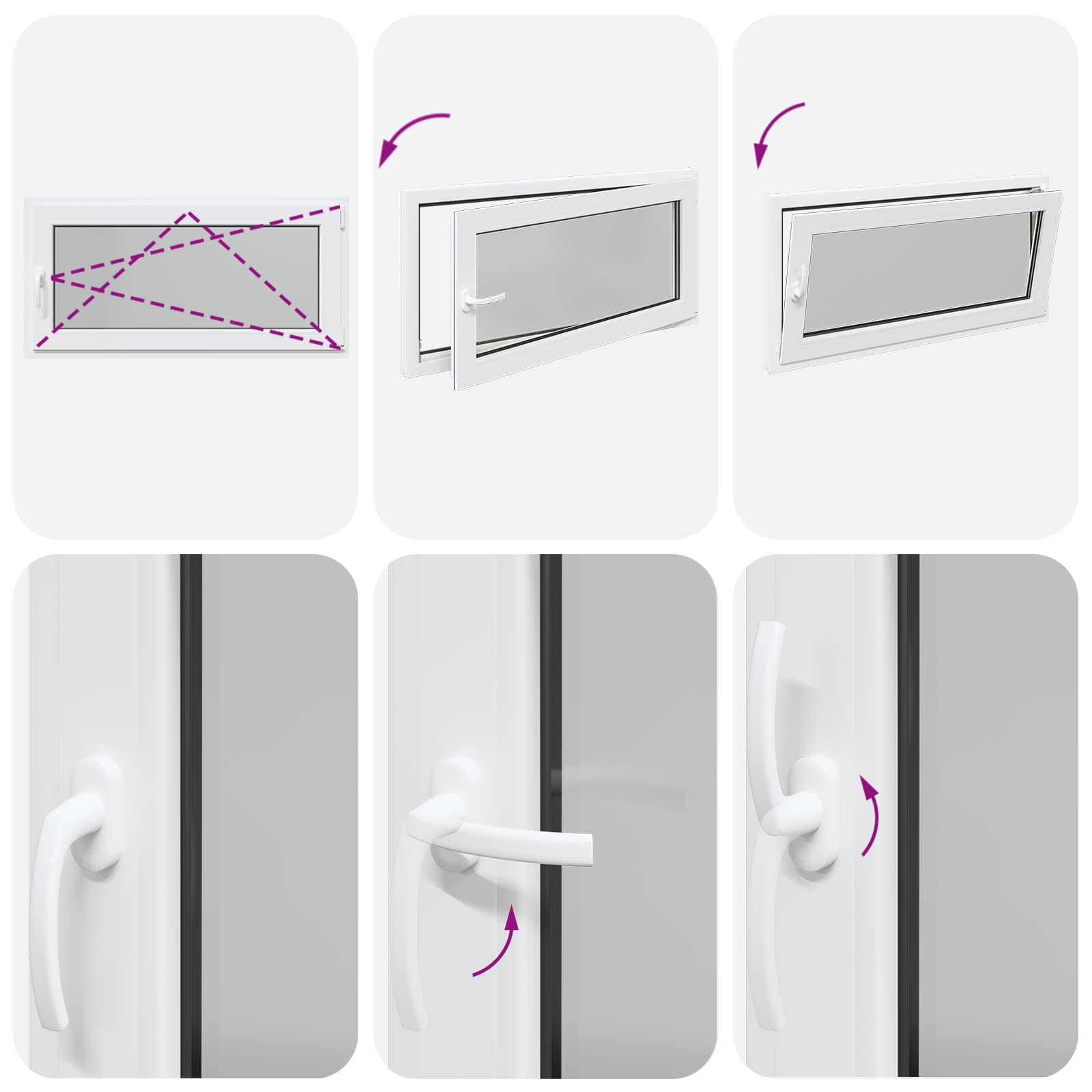 Prozor za podrum RISOR 120 x 60 cm PVC i staklo Bijela