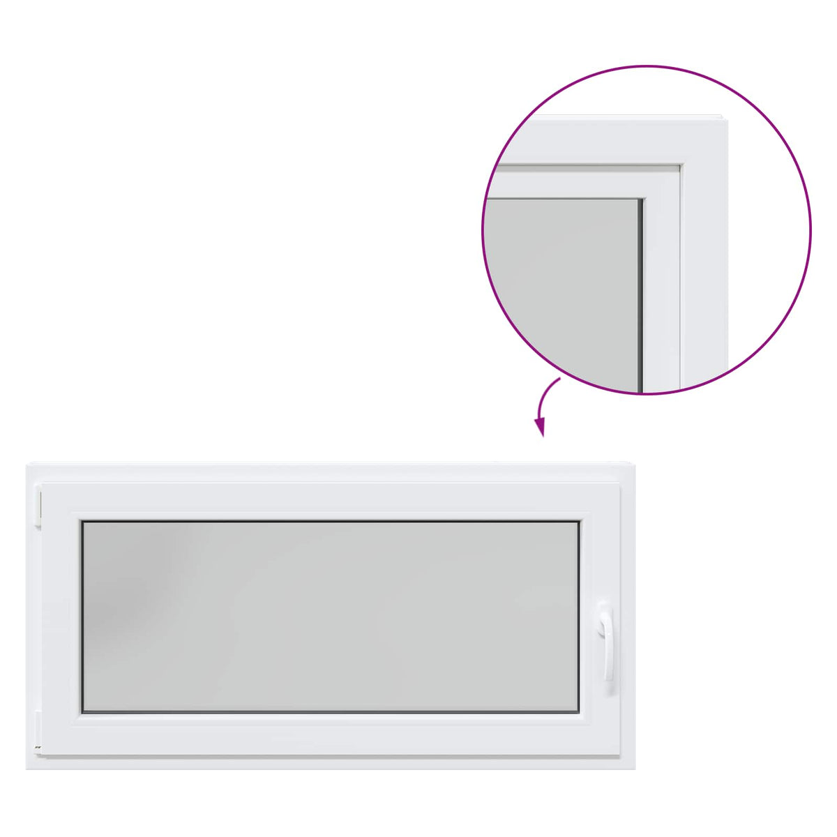 Prozor za podrum RISOR 120 x 60 cm PVC i staklo Bijela