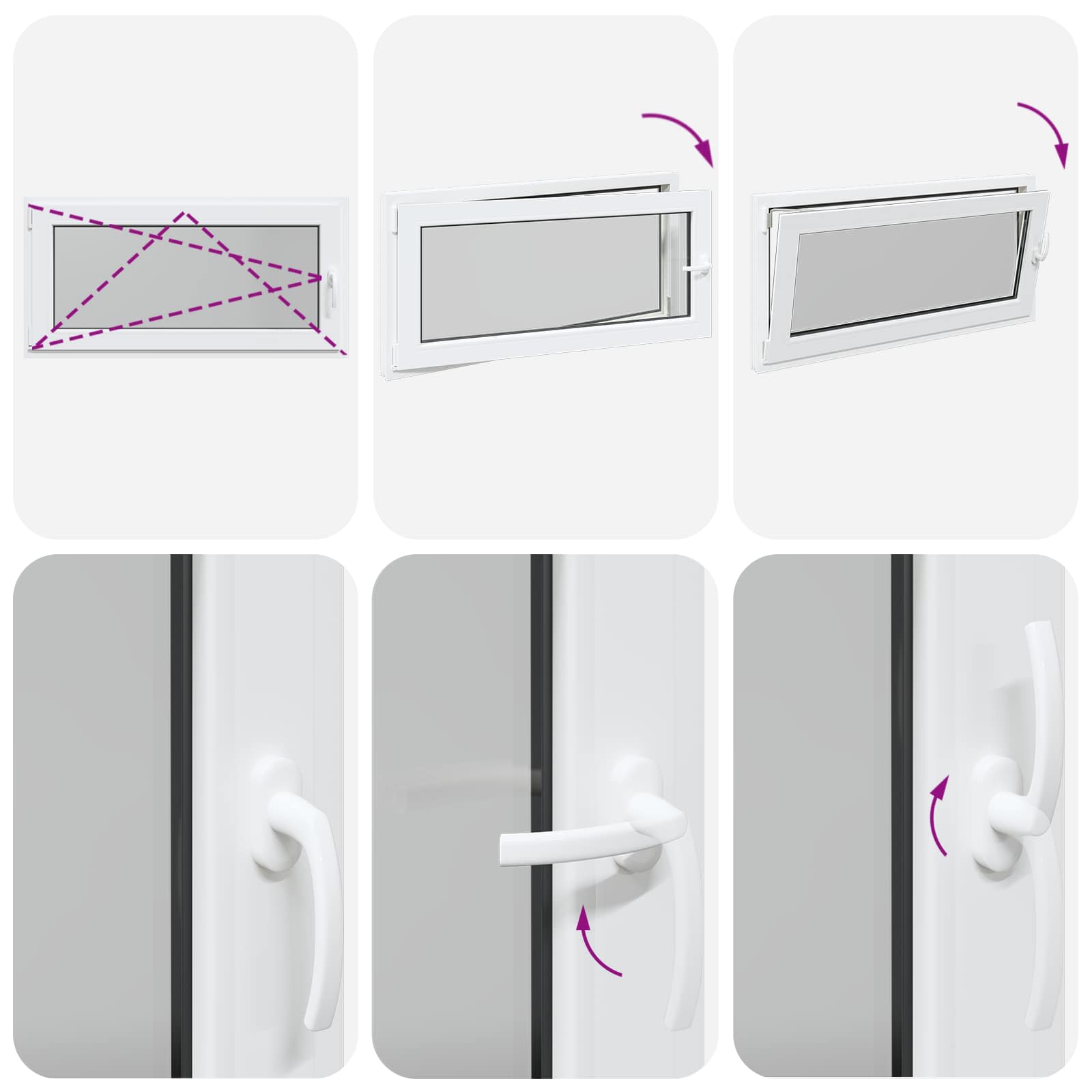 Prozor za podrum RISOR 120 x 60 cm PVC i staklo Bijela