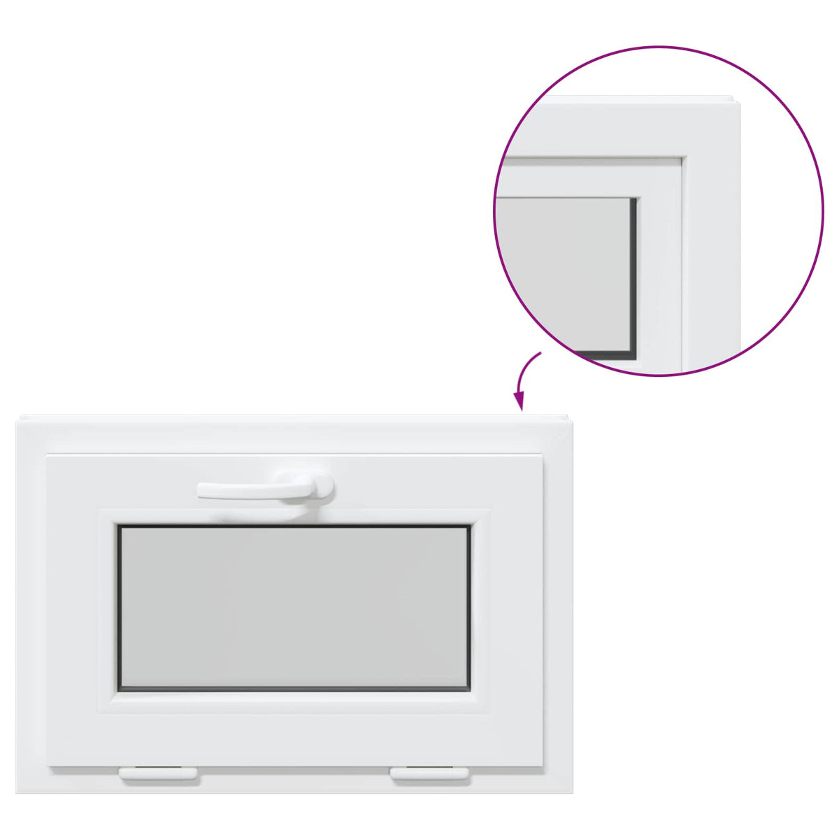Prozor za podrum RISOR 60 x 40 cm PVC i staklo Bijela