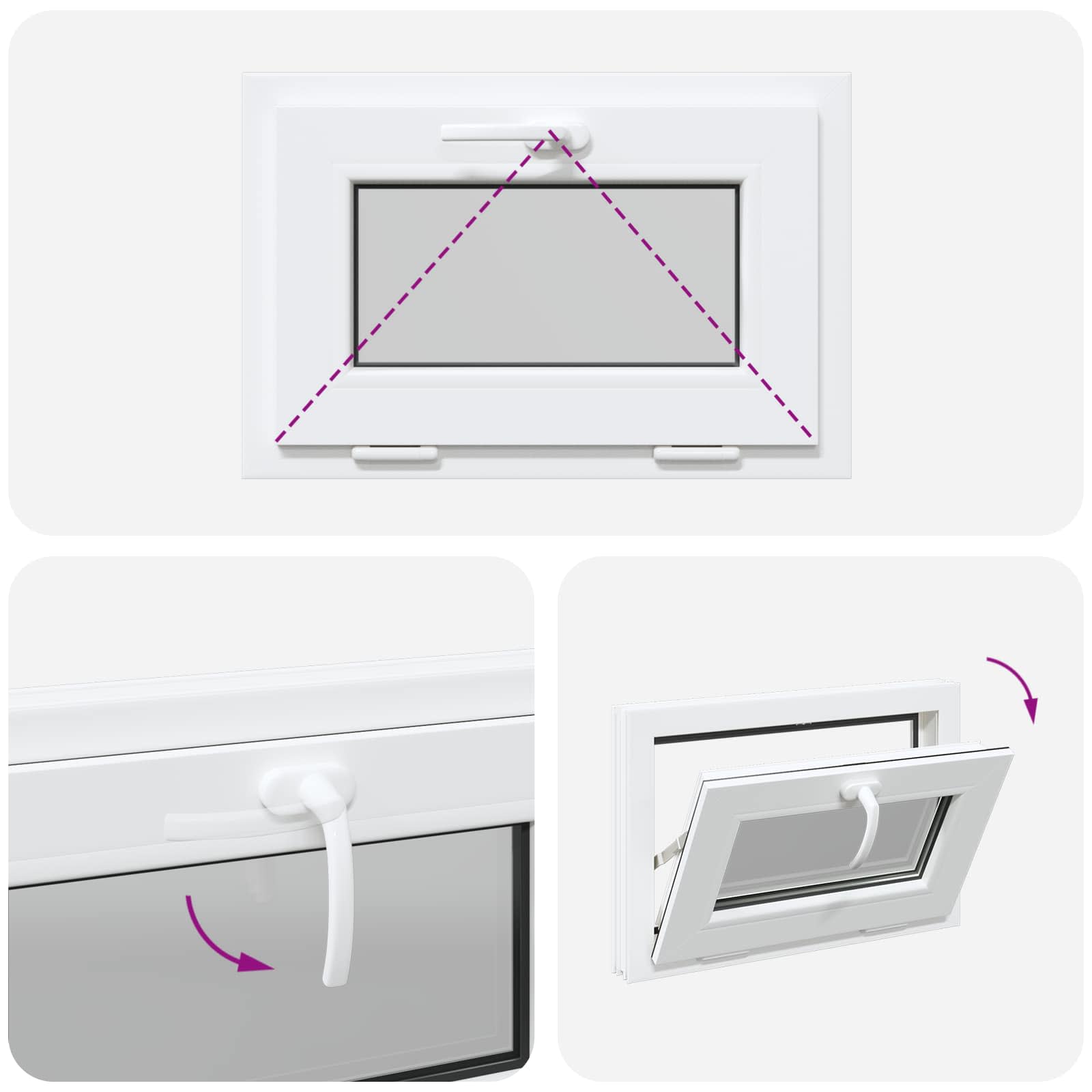 Prozor za podrum RISOR 60 x 40 cm PVC i staklo Bijela