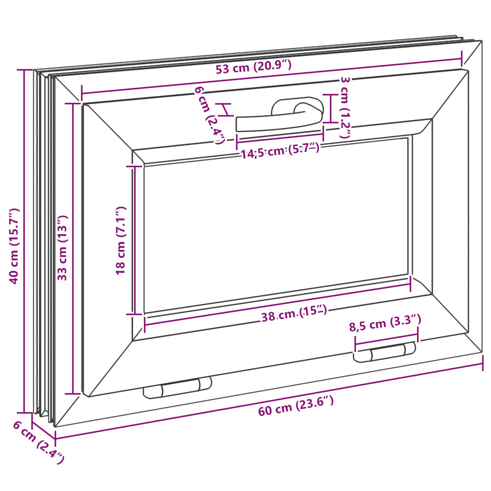 Prozor za podrum RISOR 60 x 40 cm PVC i staklo Bijela