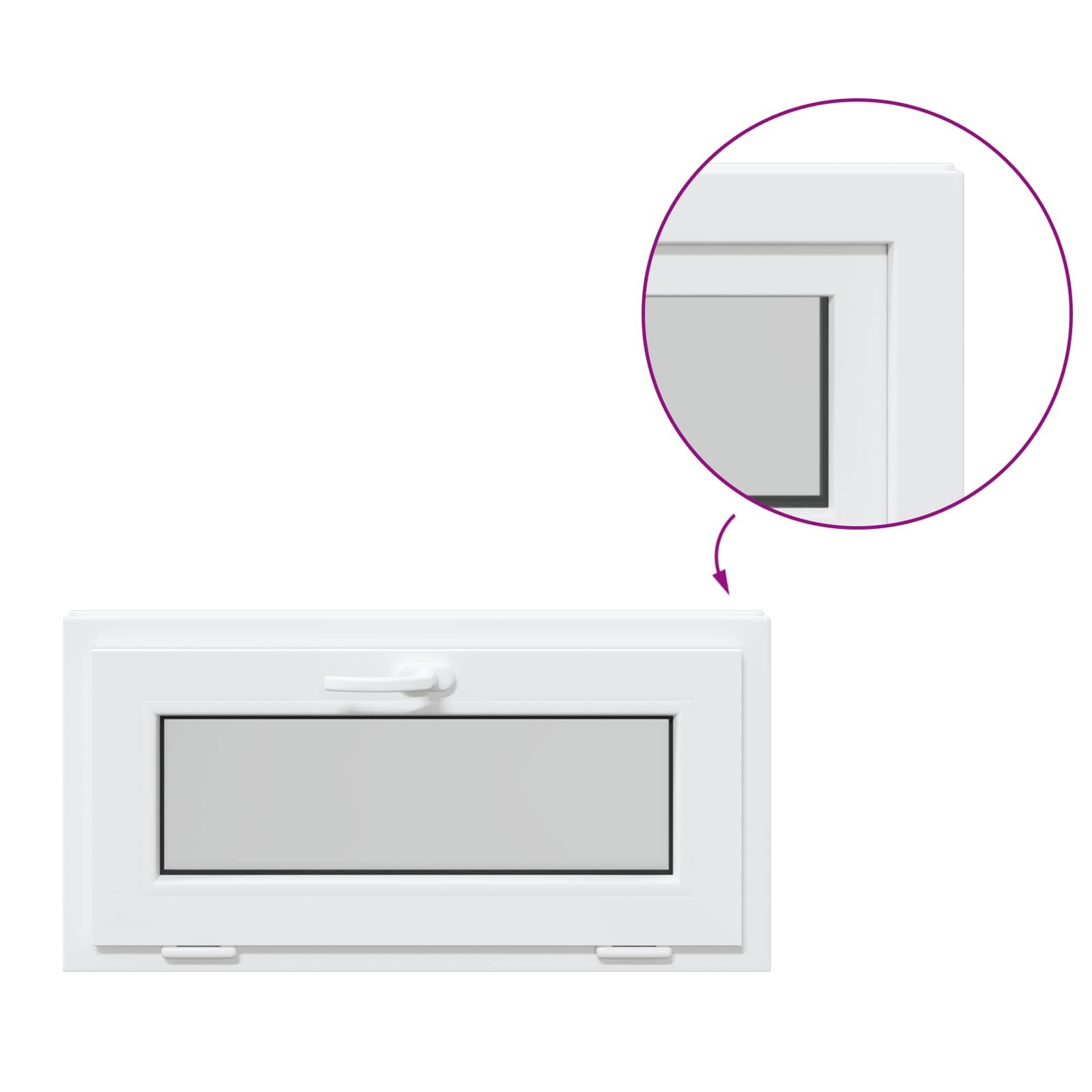 Prozor za podrum RISOR 80 x 40 cm PVC i staklo Bijela